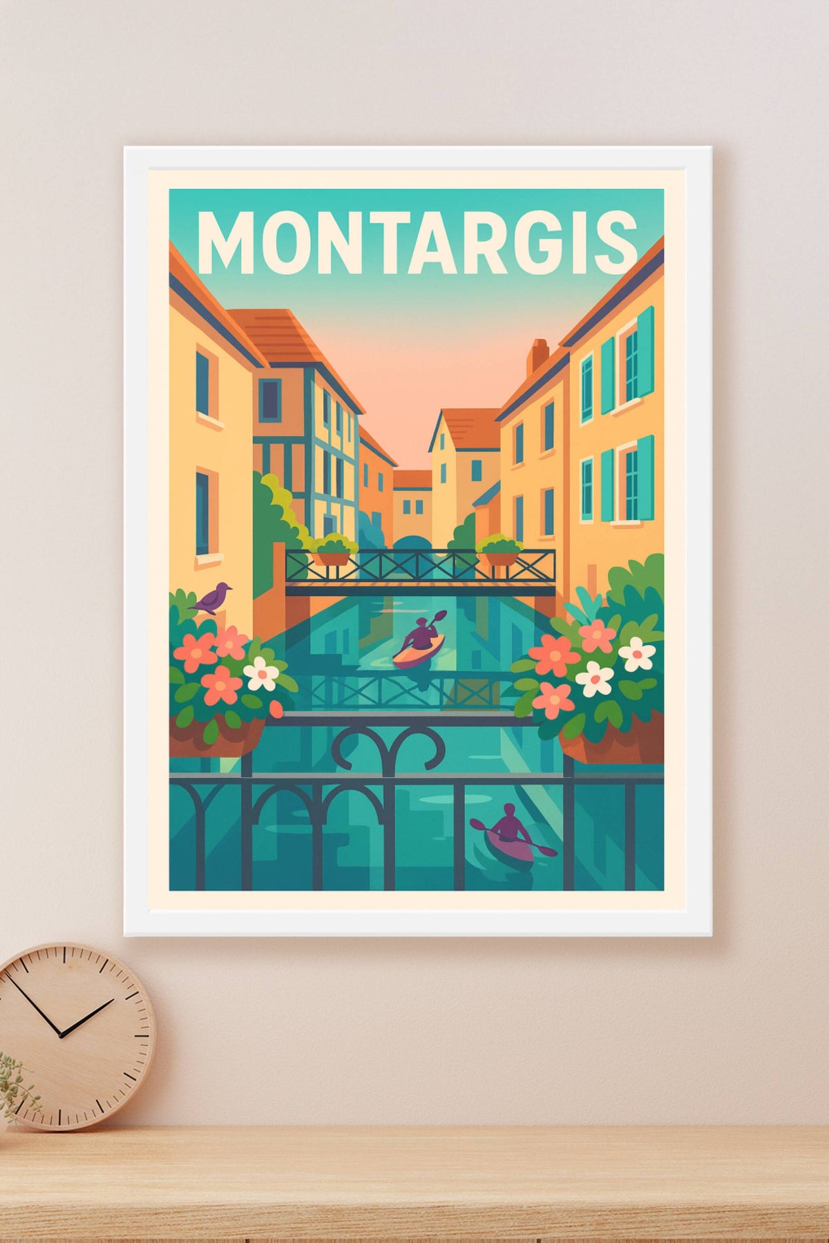Affiche de Montargis - La Venise du Gâtinais en couleurs douces