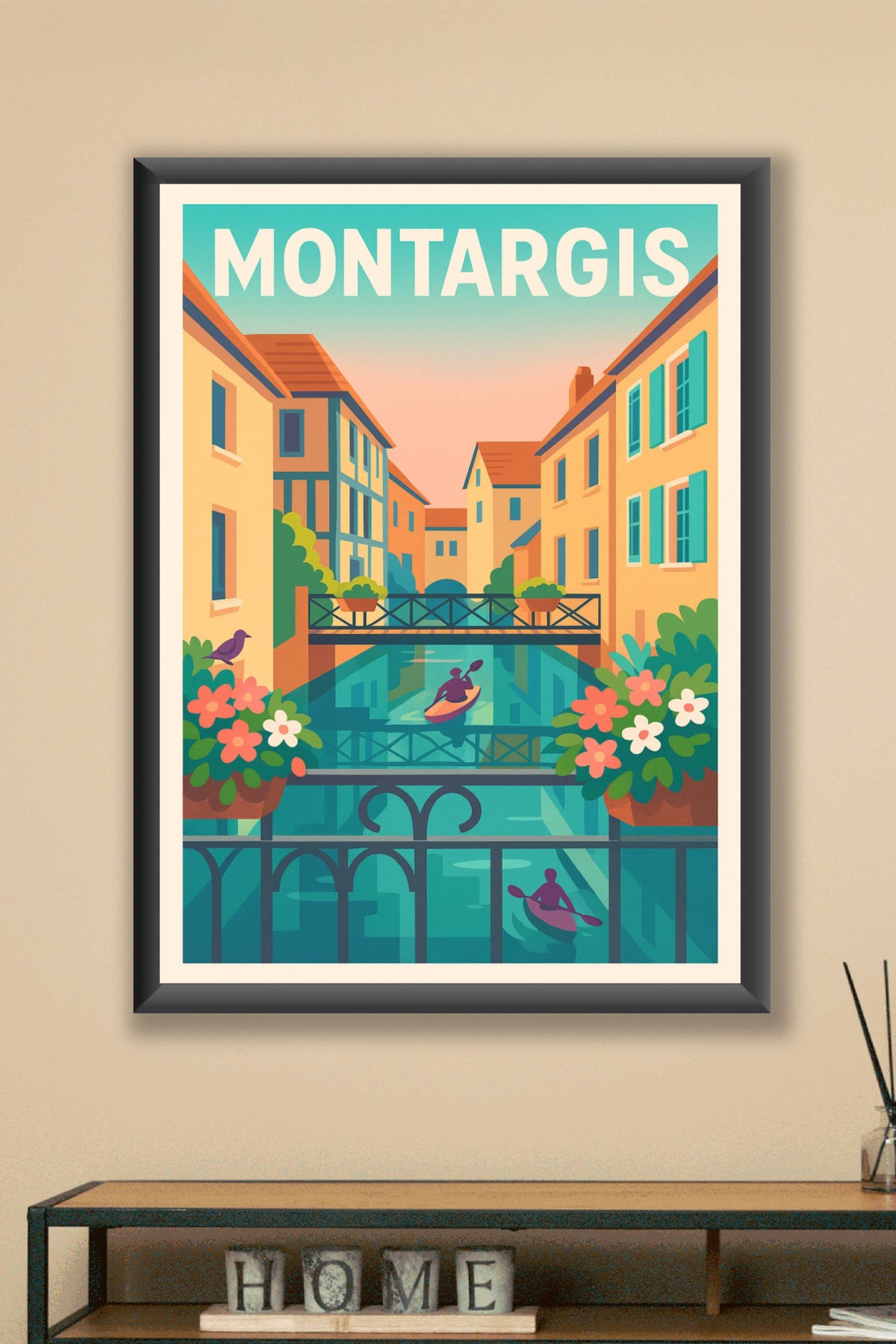 Affiche de Montargis - La Venise du Gâtinais en couleurs douces