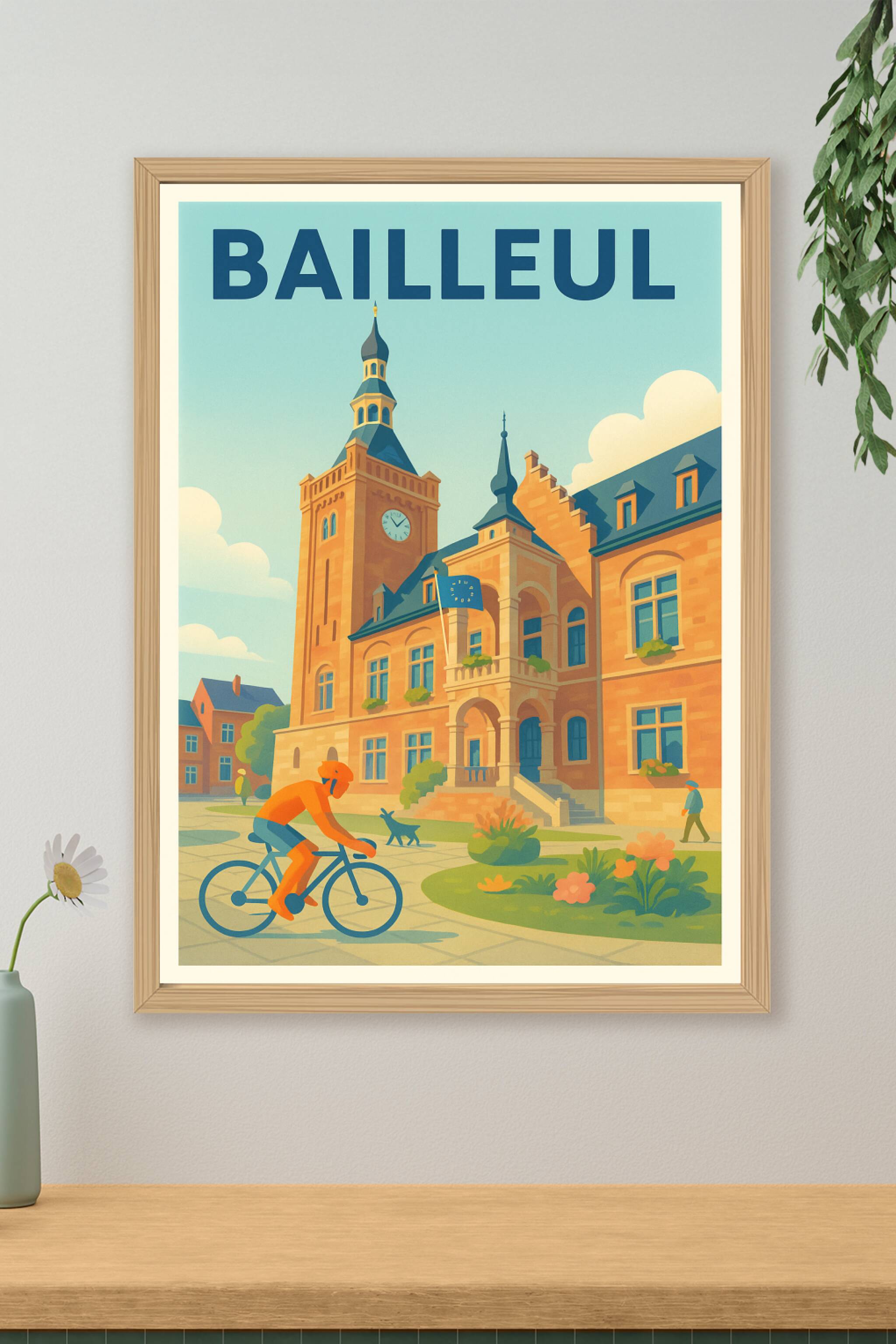 Affiche de Bailleul - Charme et douceur du Nord en poster vintage