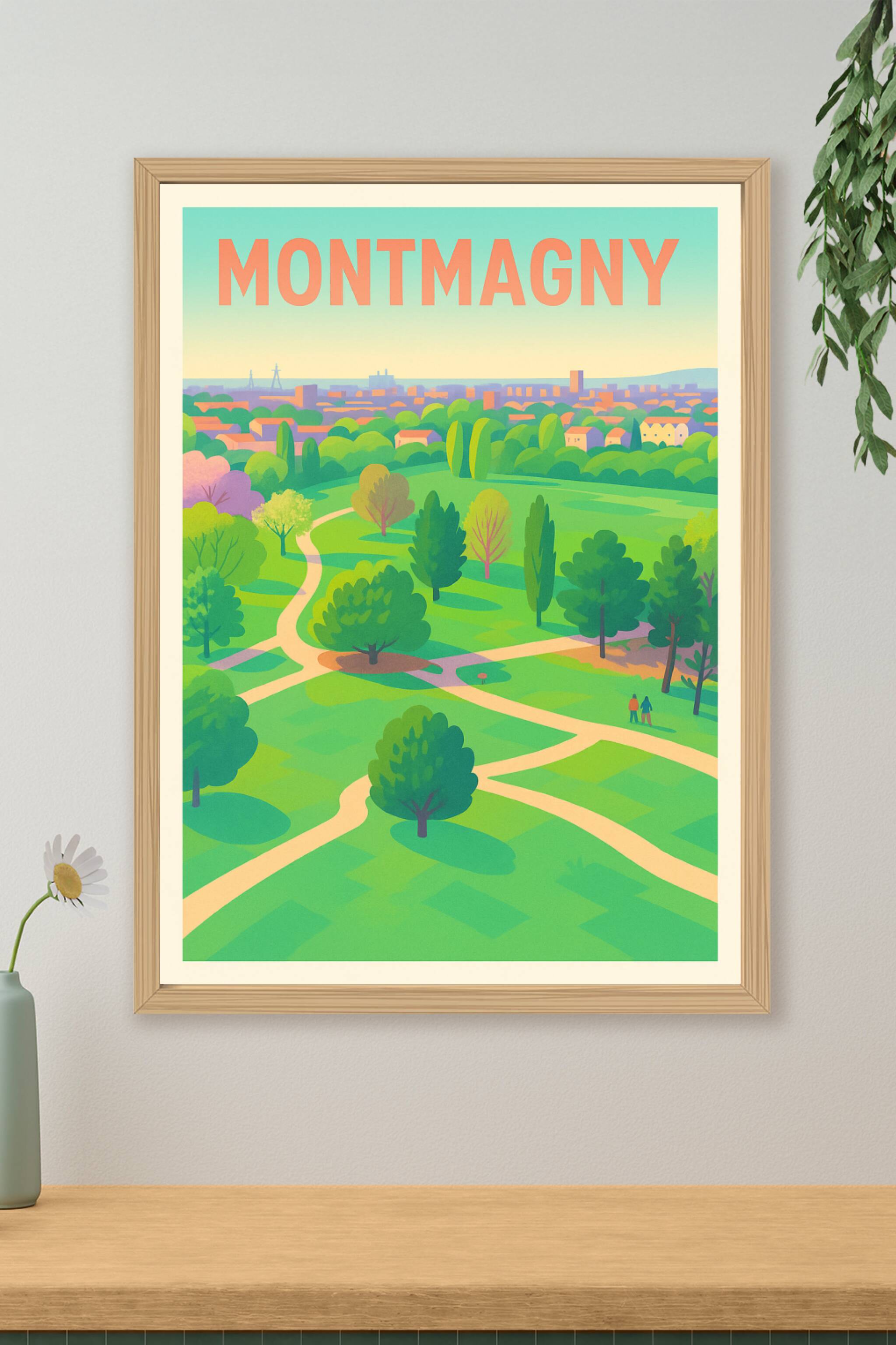 Affiche de Montmagny - Vue paisible sur la nature urbaine