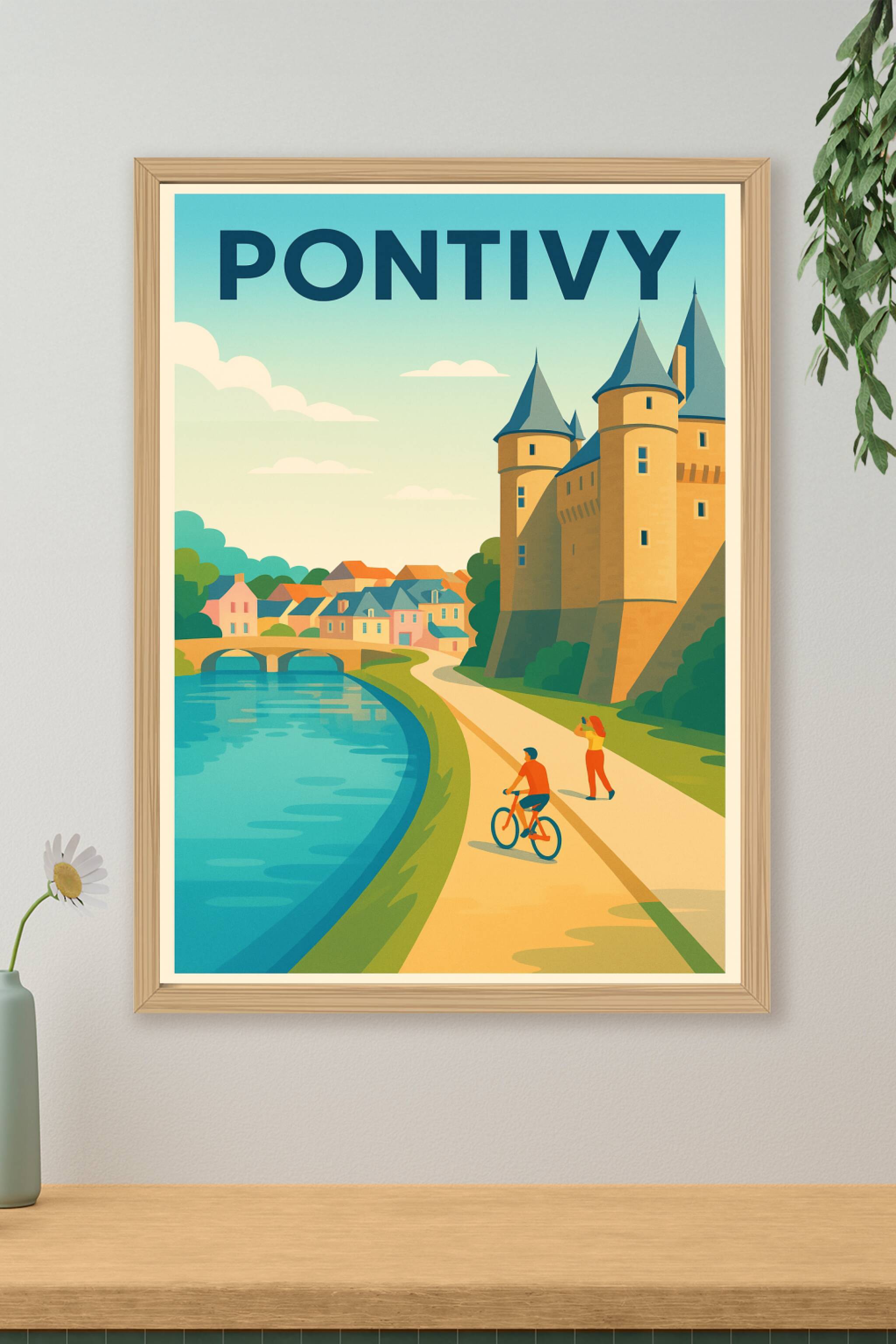 Affiche de Pontivy - Charme paisible au fil de l'eau