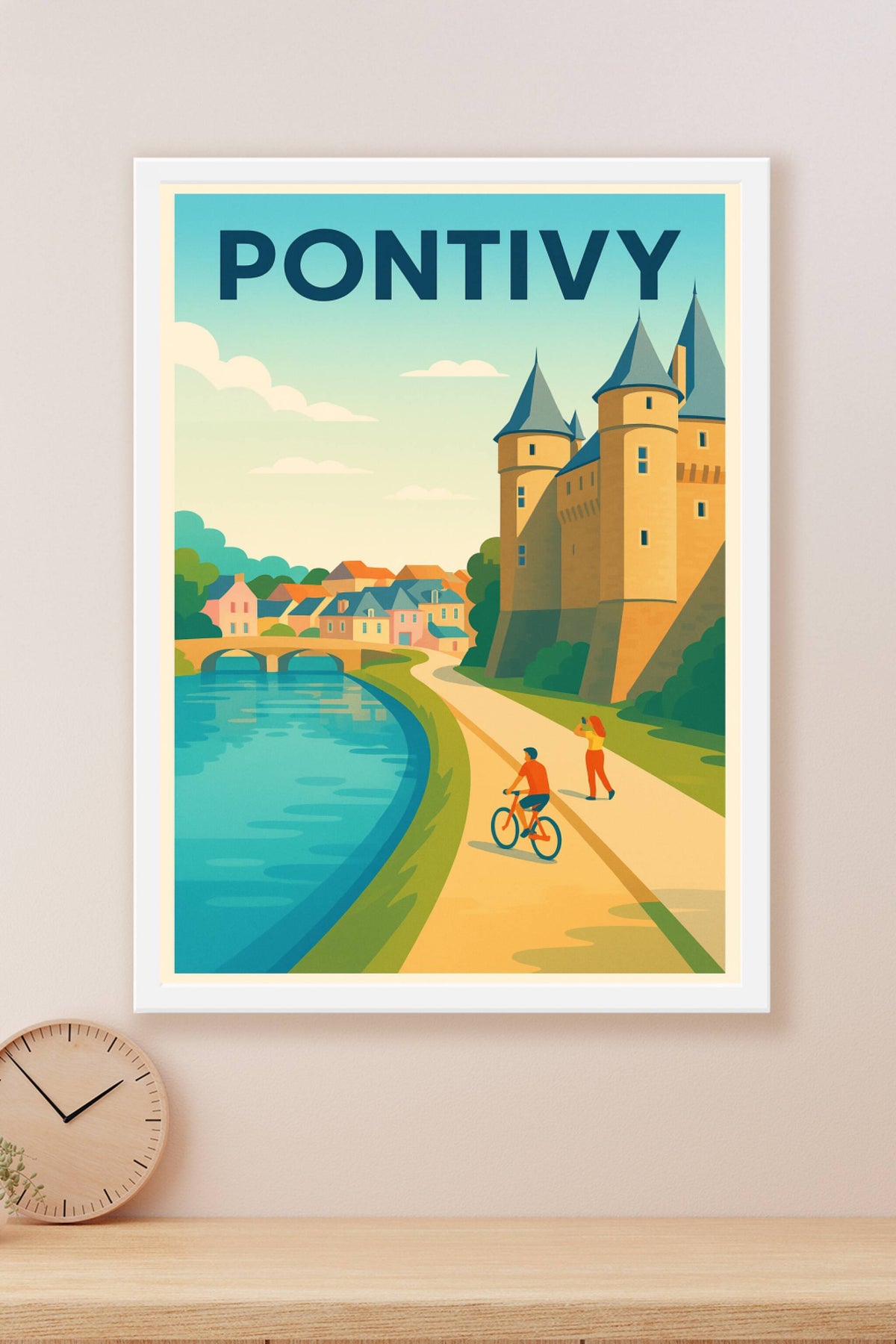 Affiche de Pontivy - Charme paisible au fil de l'eau