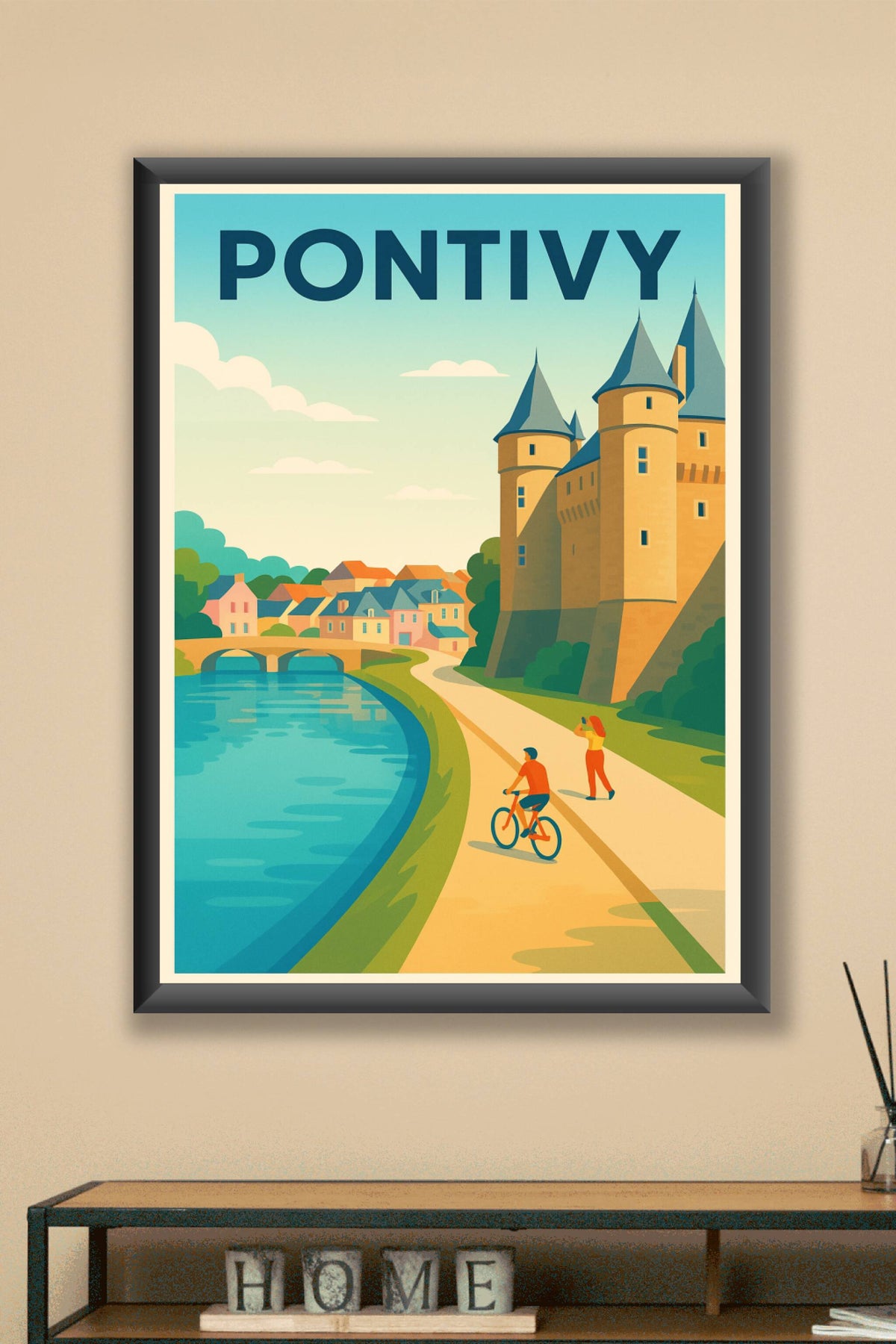 Affiche de Pontivy - Charme paisible au fil de l'eau