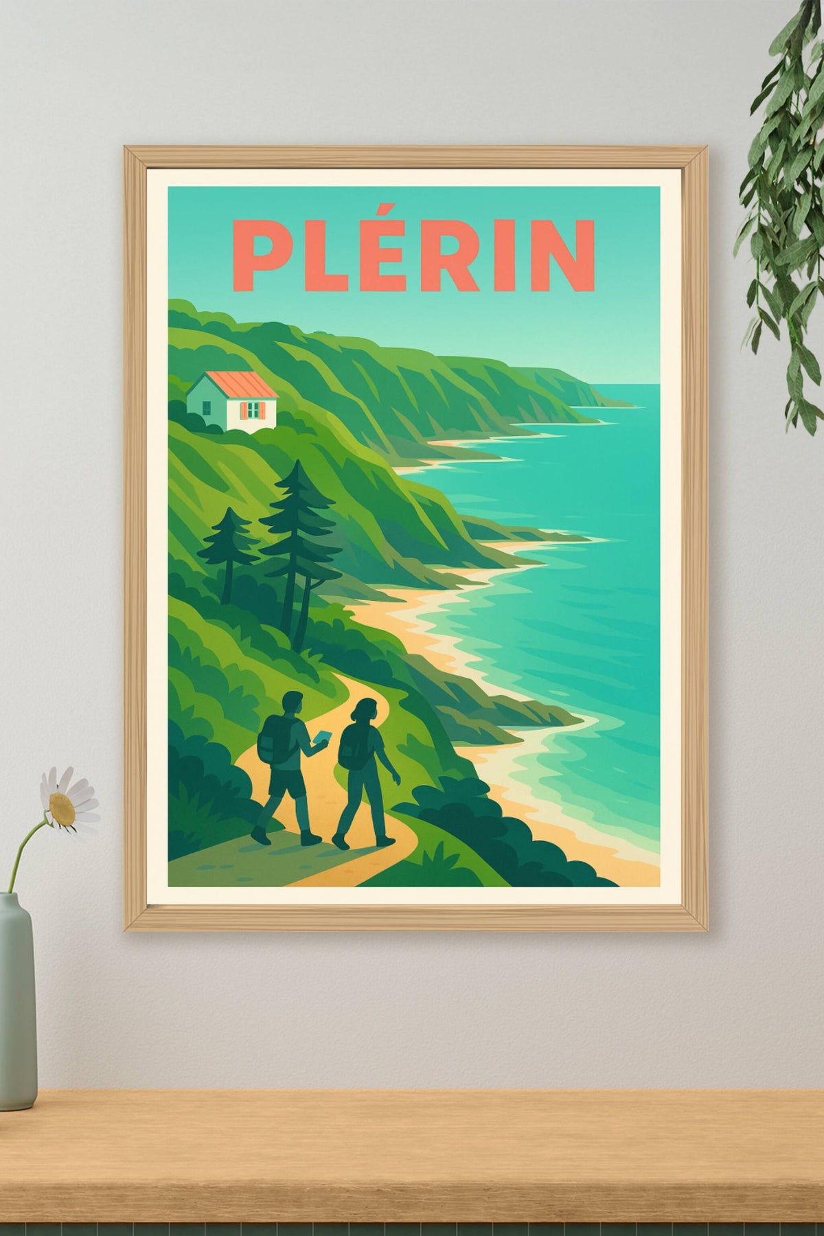 Affiche de Plérin - Promenade en bord de mer emblématique