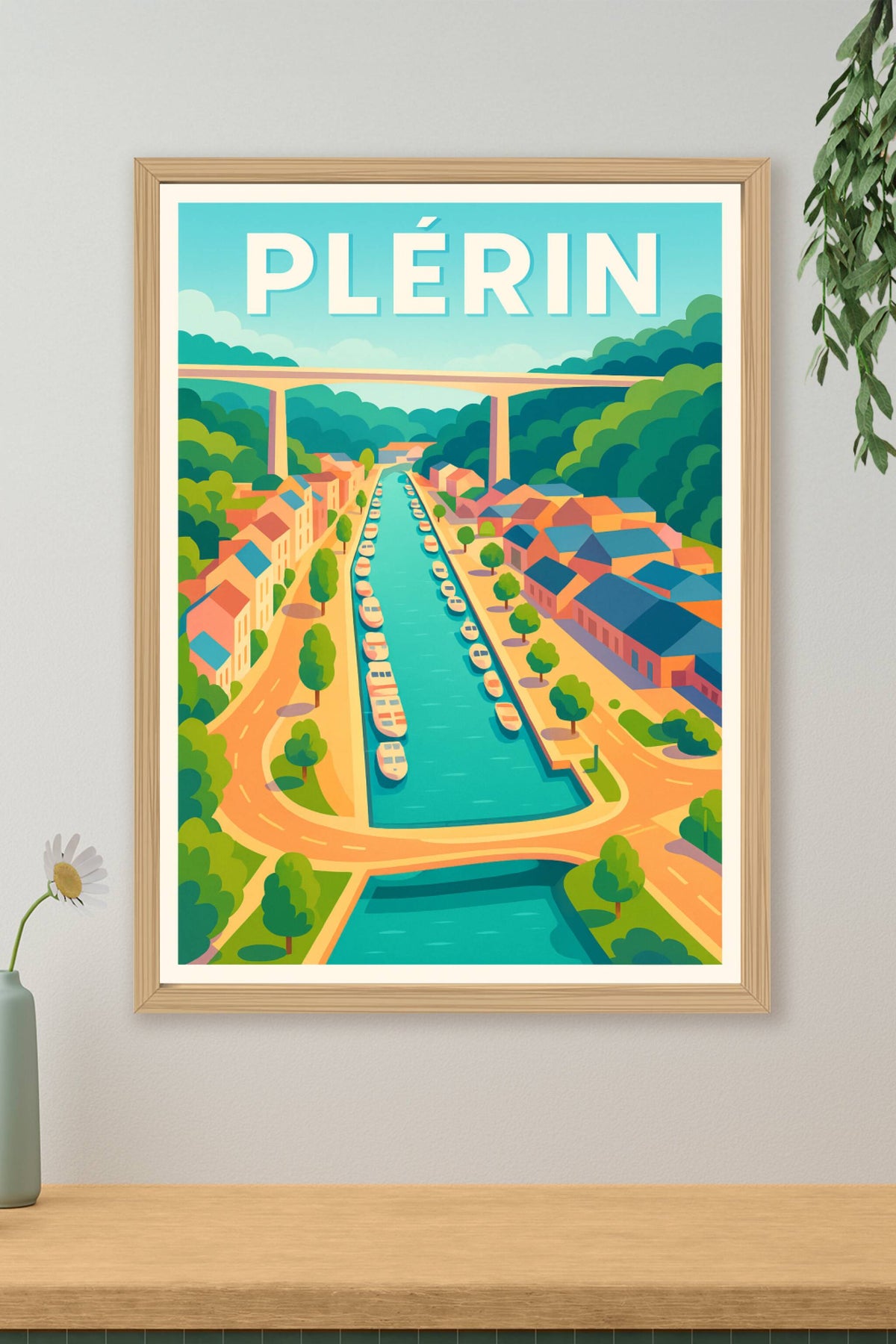 Affiche de Plérin - Charme paisible des canaux bretons