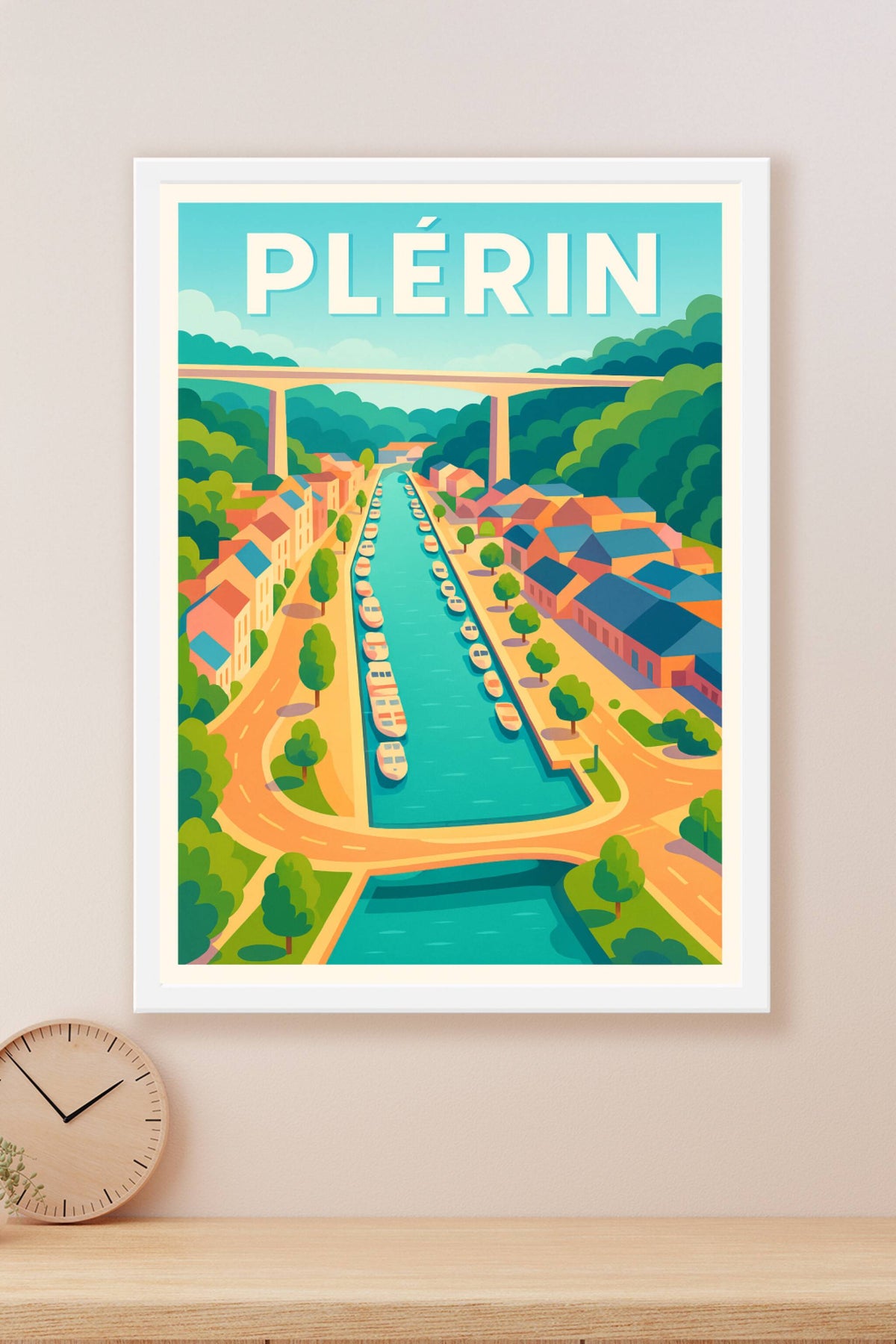 Affiche de Plérin - Charme paisible des canaux bretons