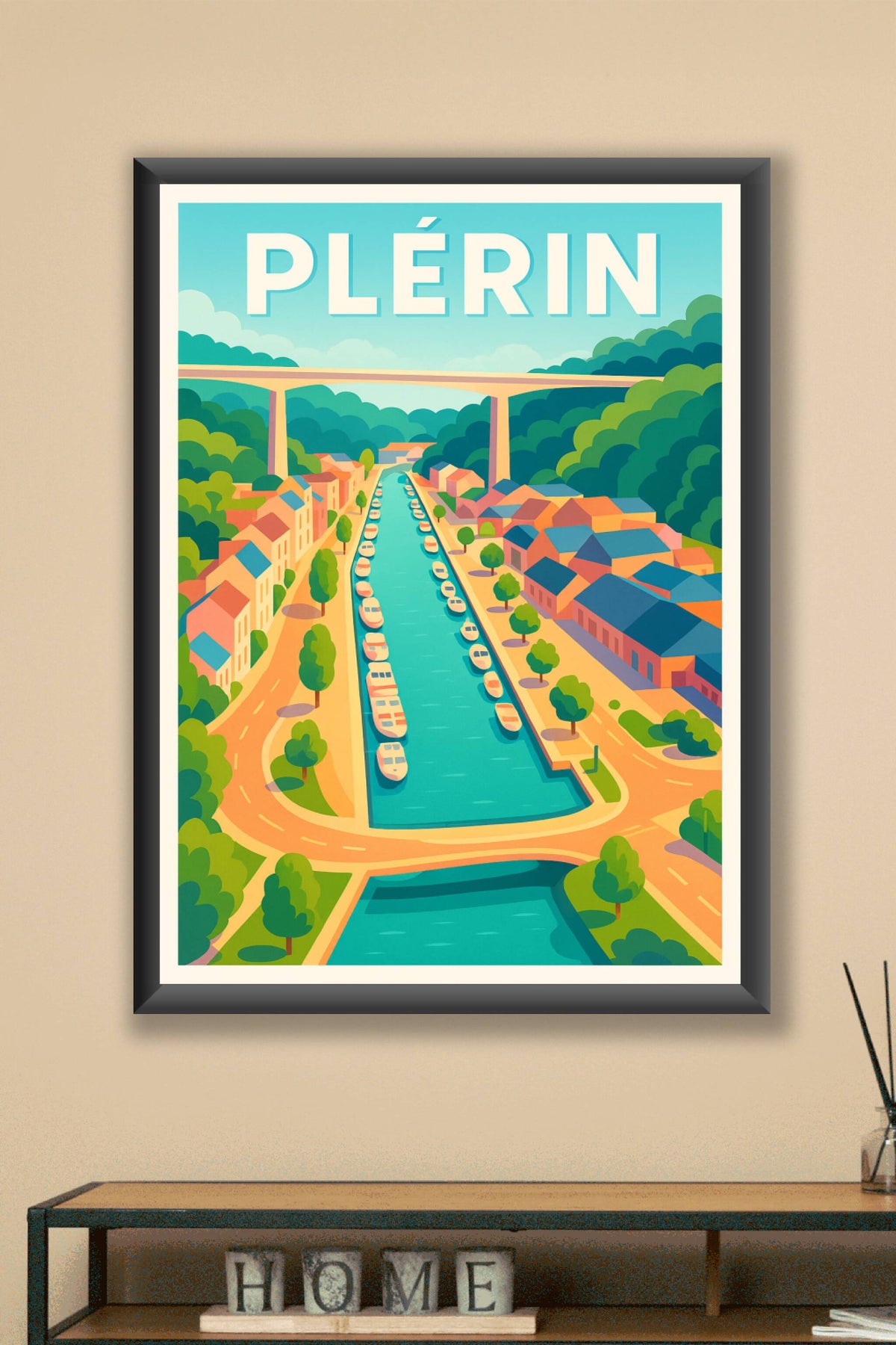 Affiche de Plérin - Charme paisible des canaux bretons