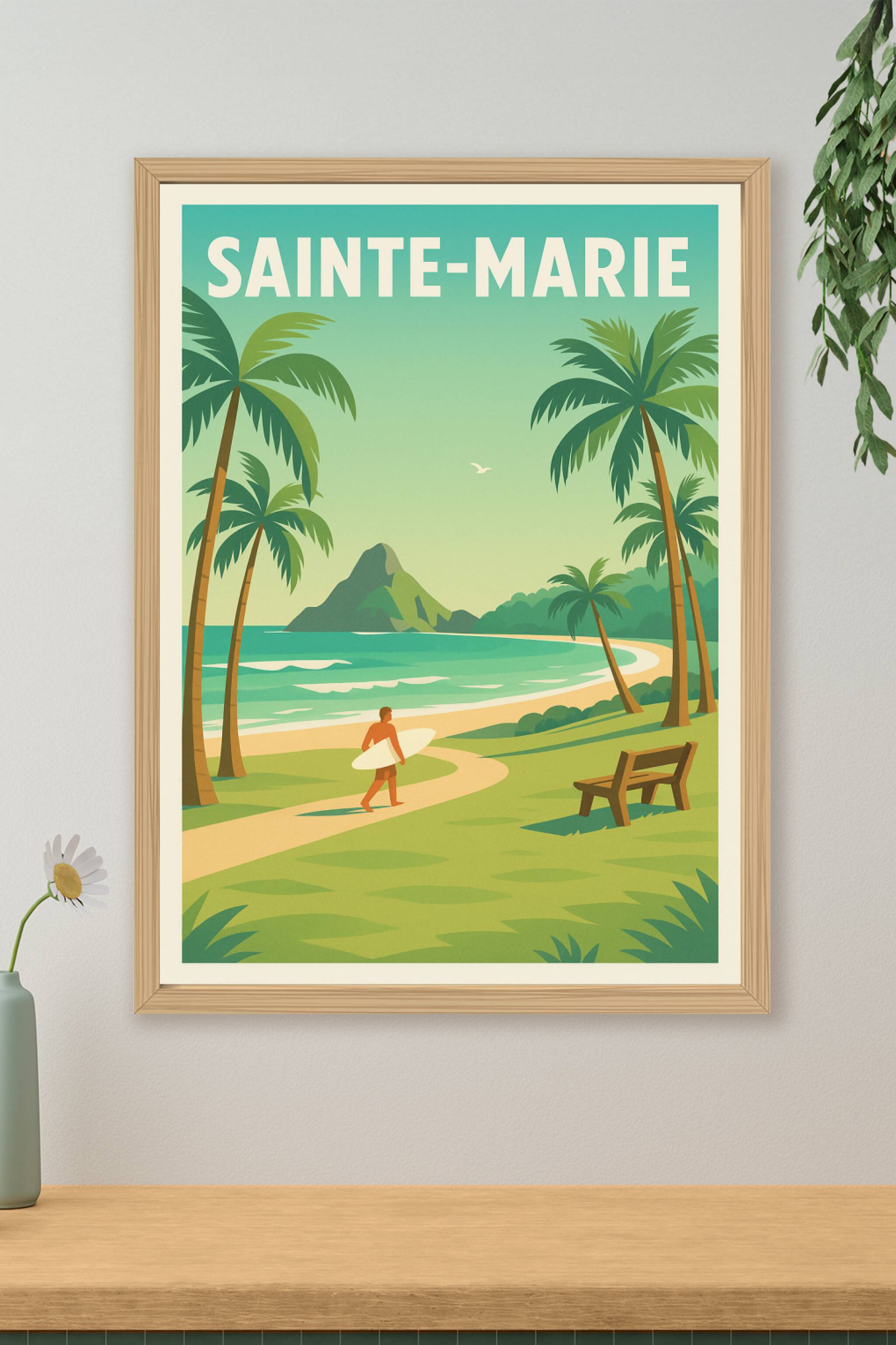 Affiche de Sainte-Marie - Évasion tropicale et vagues parfaites
