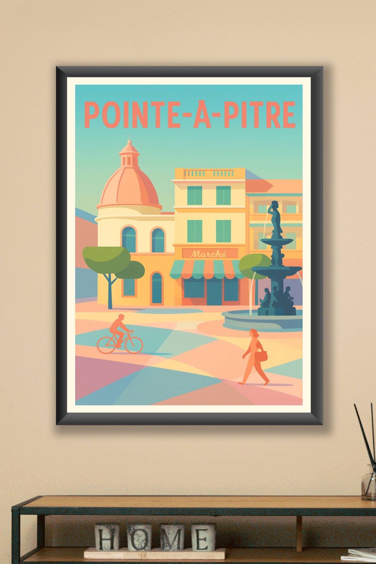 Affiche de Pointe-à-Pitre - Ambiance douce et colorée du marché