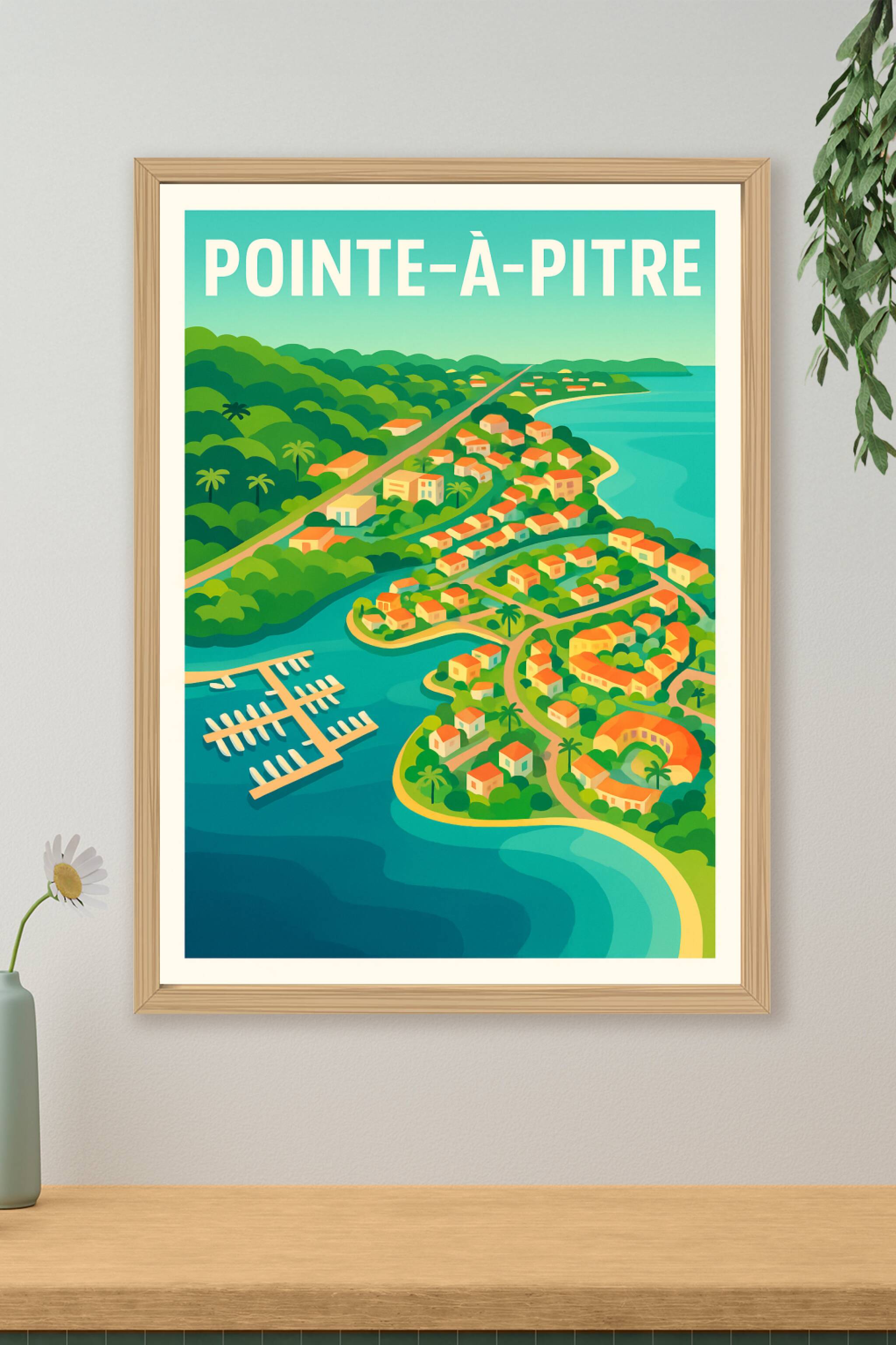 Affiche de Pointe-à-Pitre - Évasion tropicale en couleurs vives
