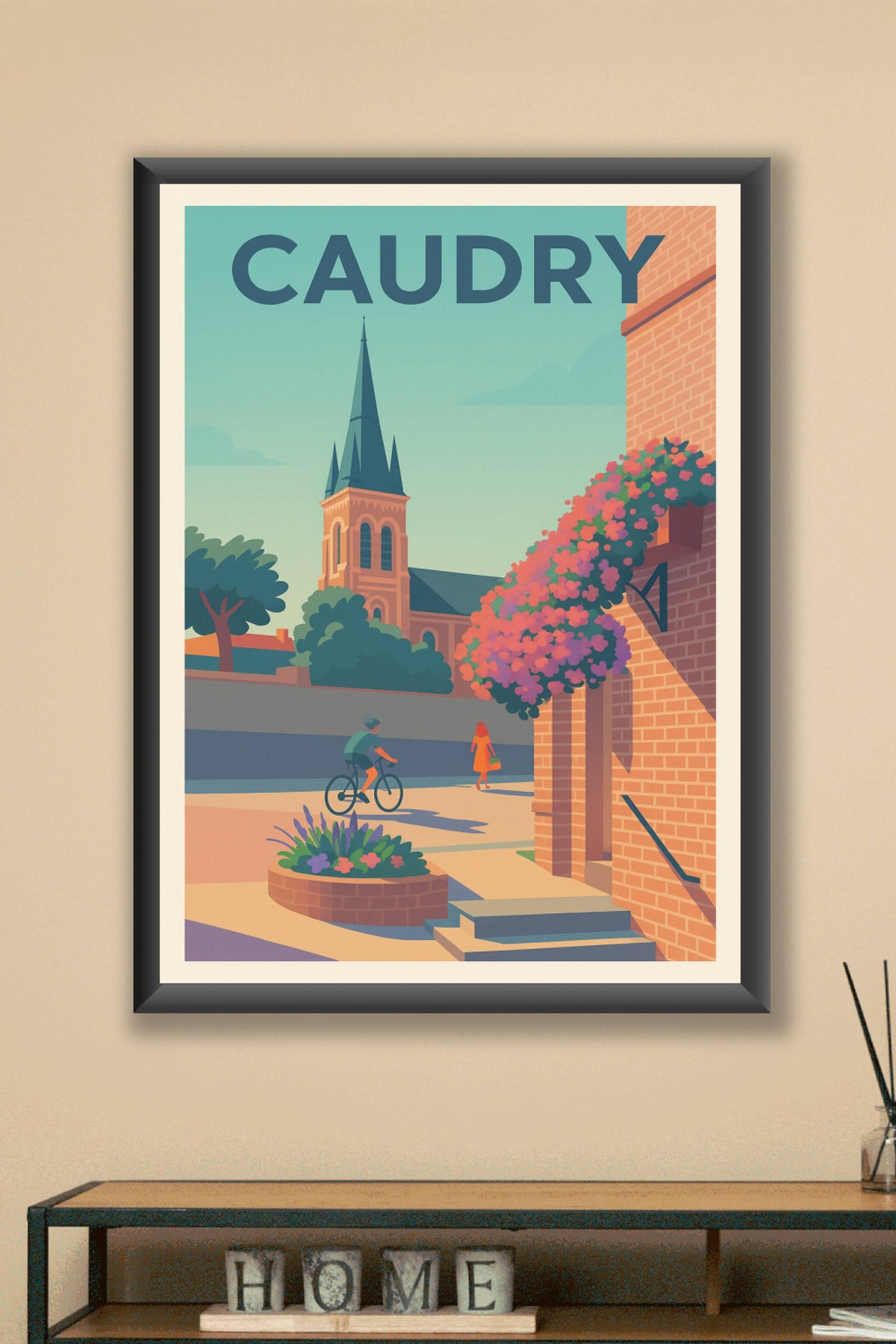 Affiche de Caudry - Charme paisible et couleurs ensoleillées