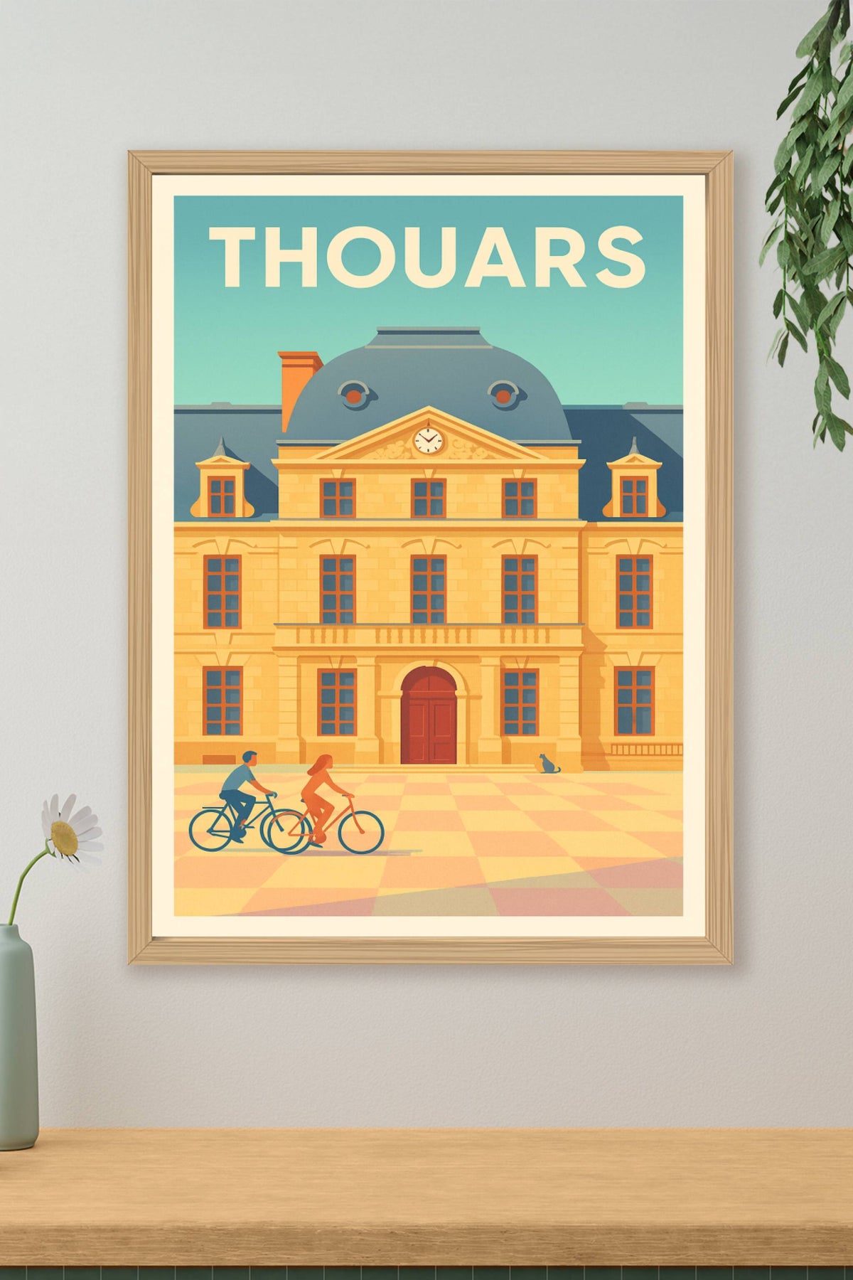 Affiche de Thouars - Charme et douceur à vélo