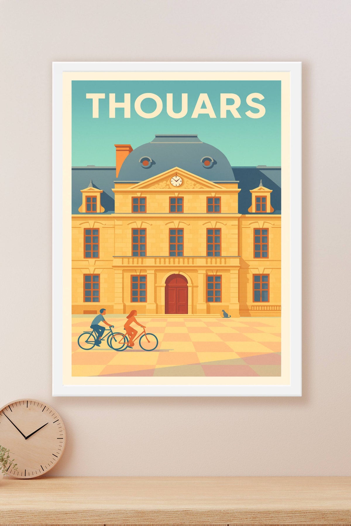 Affiche de Thouars - Charme et douceur à vélo