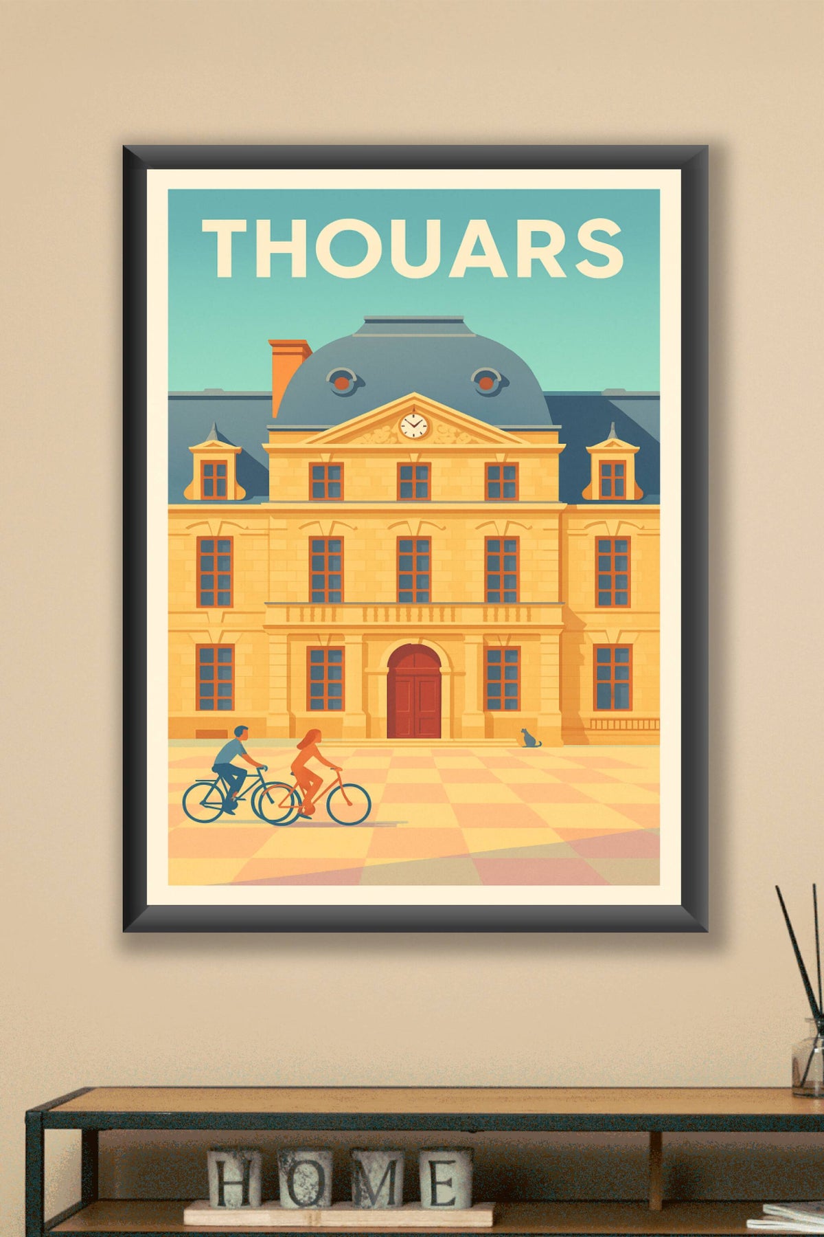 Affiche de Thouars - Charme et douceur à vélo