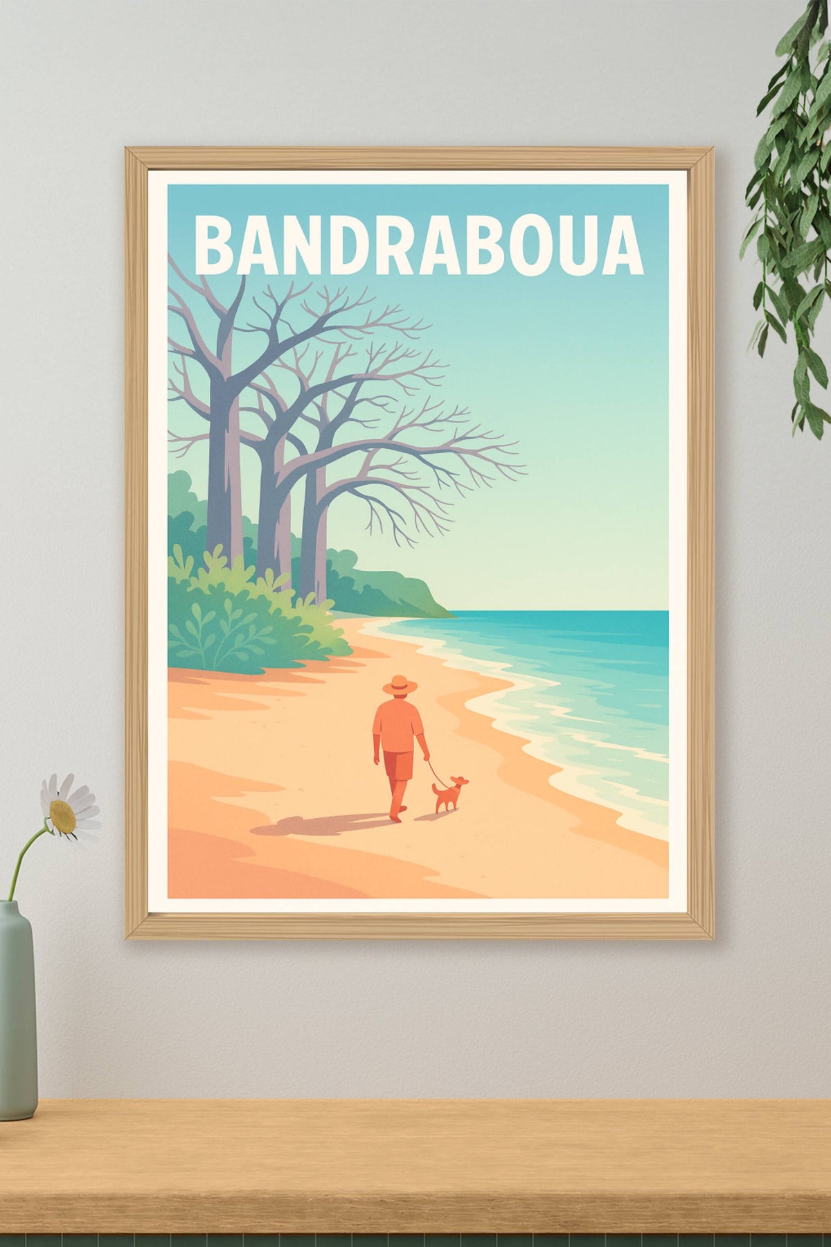 Affiche de Bandraboua - Promenade paisible au bord de la mer