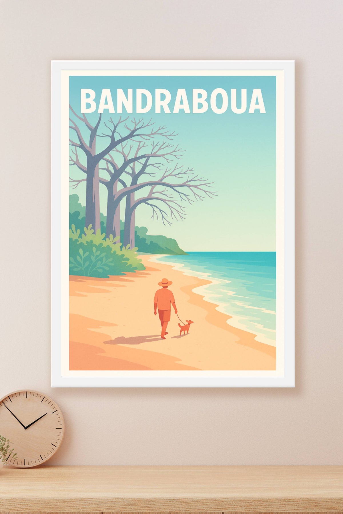 Affiche de Bandraboua - Promenade paisible au bord de la mer