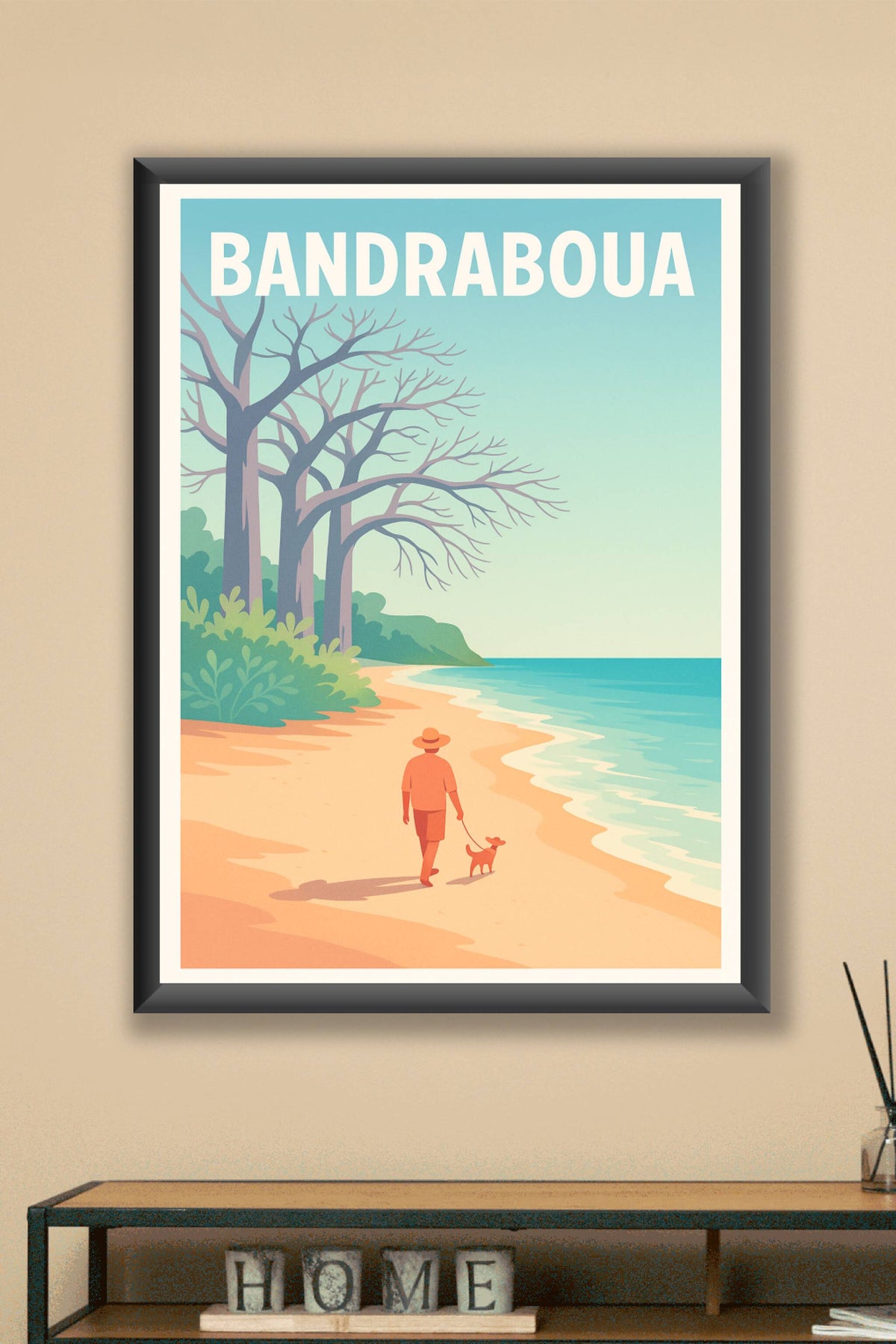 Affiche de Bandraboua - Promenade paisible au bord de la mer