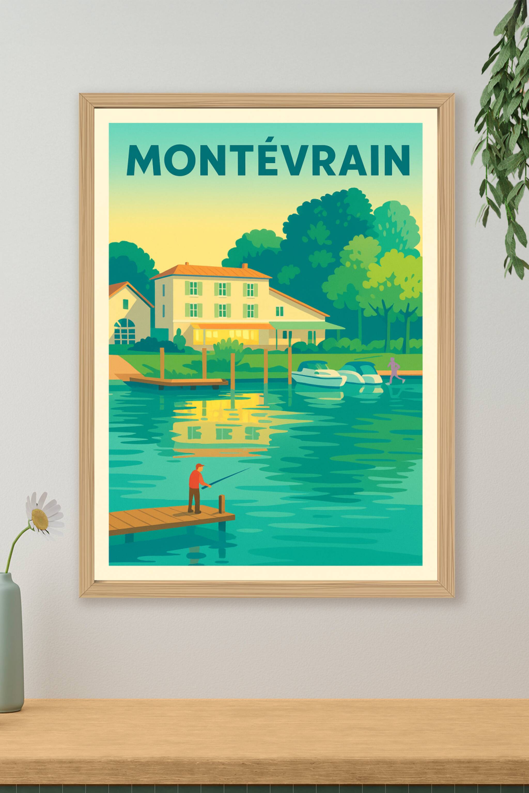 Affiche de Montévrain - Invitation à la détente au bord de l'eau