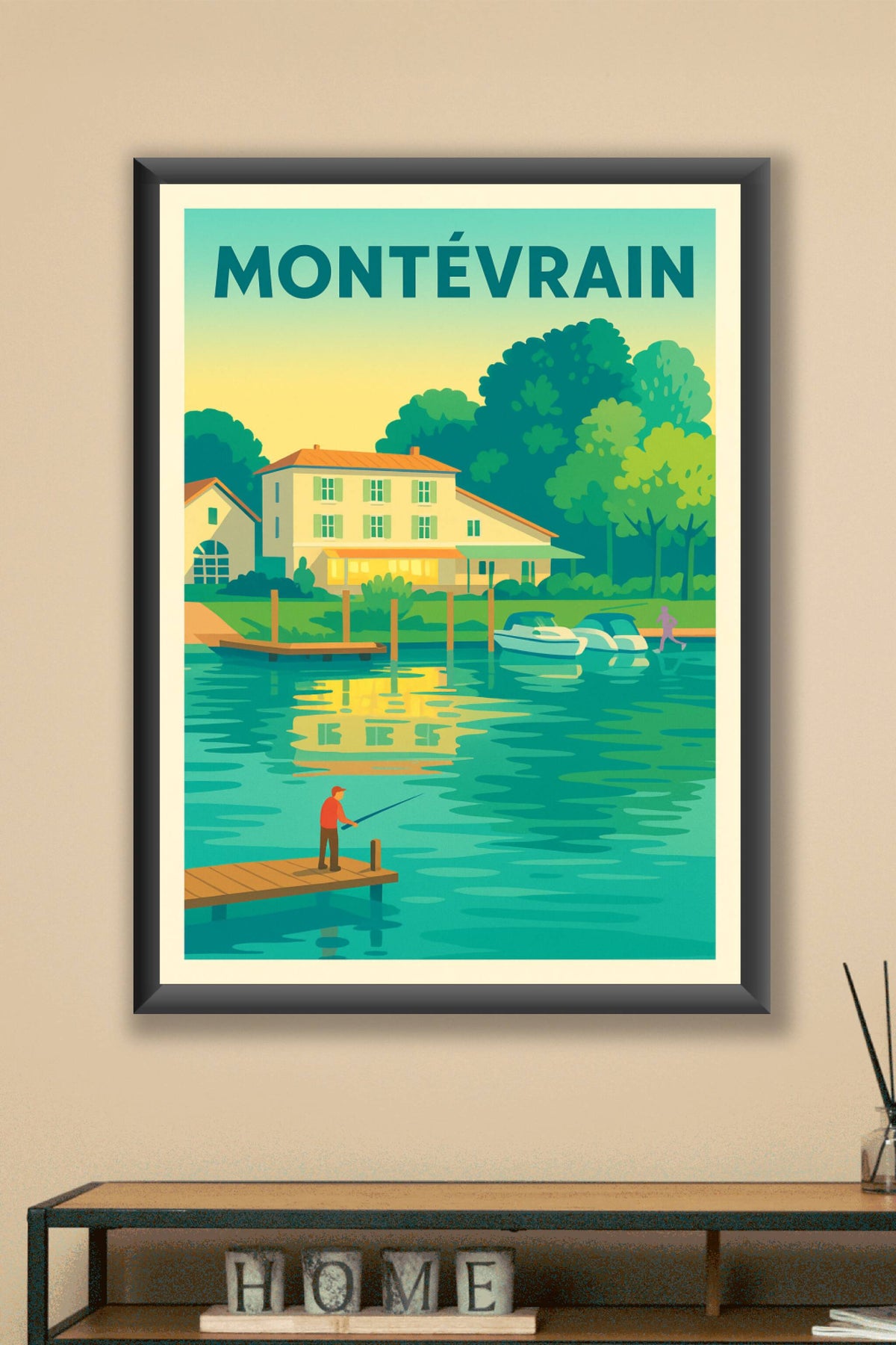 Affiche de Montévrain - Invitation à la détente au bord de l'eau