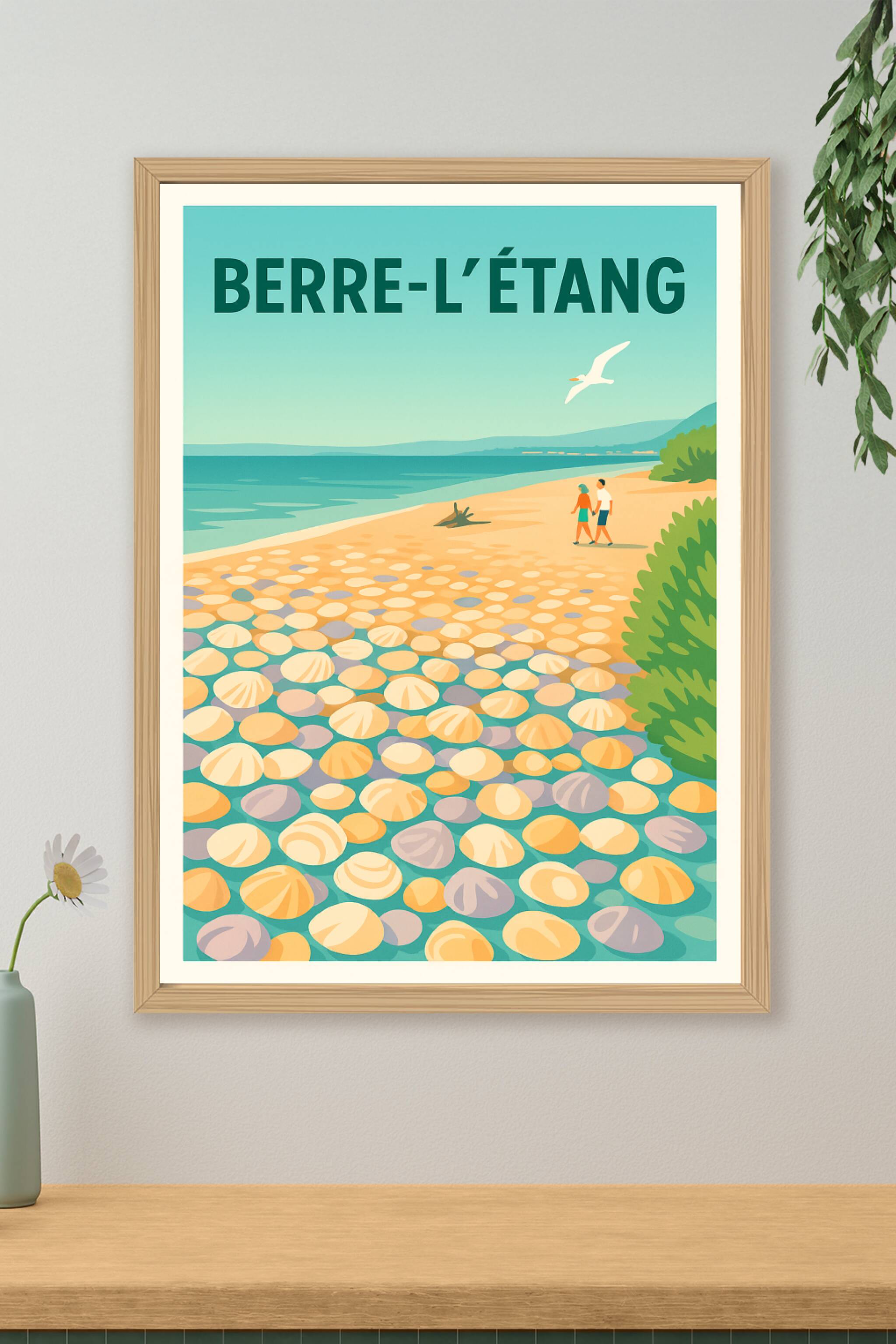 Affiche de Berre-l'Étang - Plage et Sérénité en Méditerranée