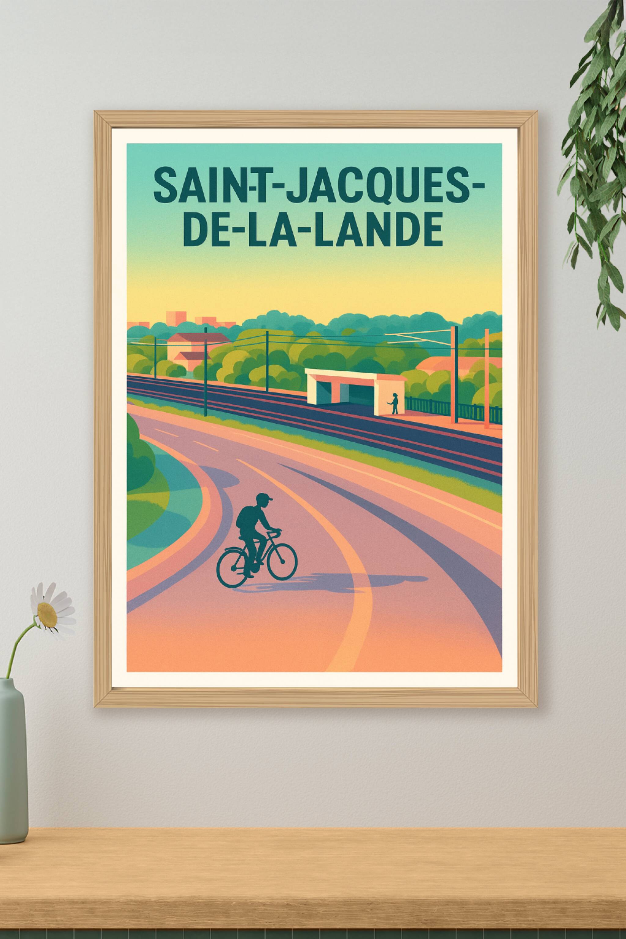 Affiche de Saint-Jacques-de-la-Lande - Échappée à vélo en bord de rails