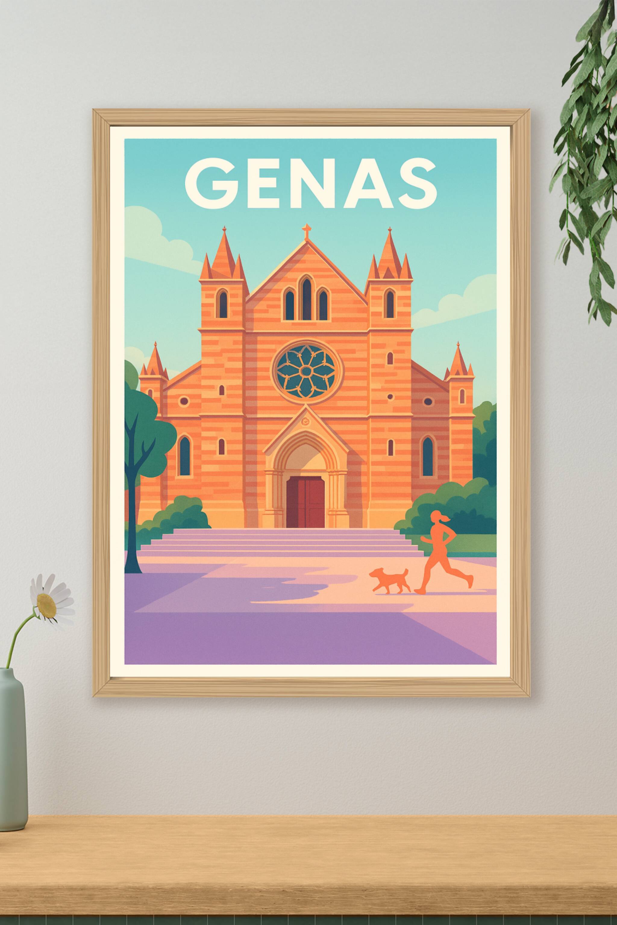 Affiche de Genas - Charme architectural et promenade tranquille