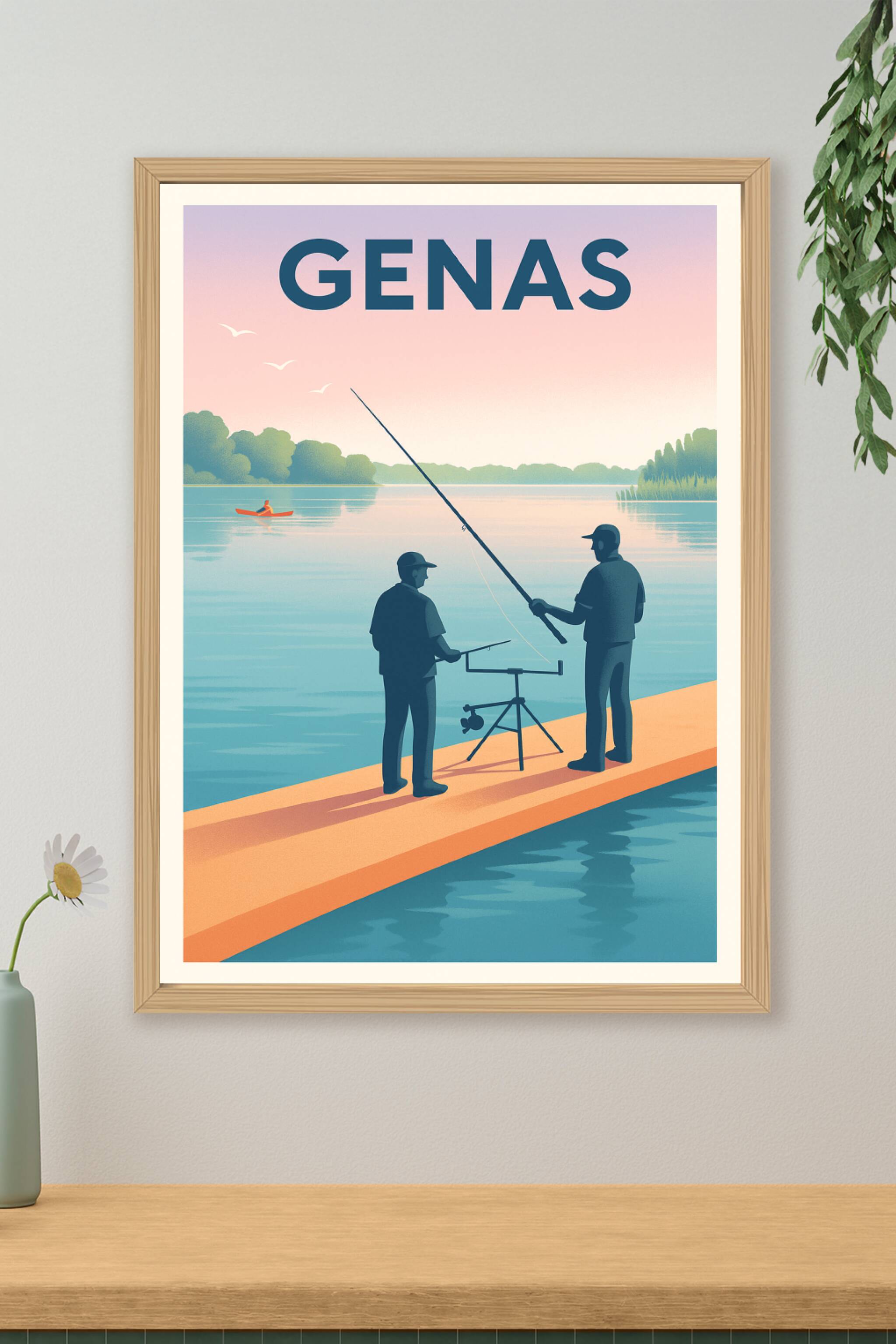 Affiche de Genas - Moments paisibles au bord de l'eau