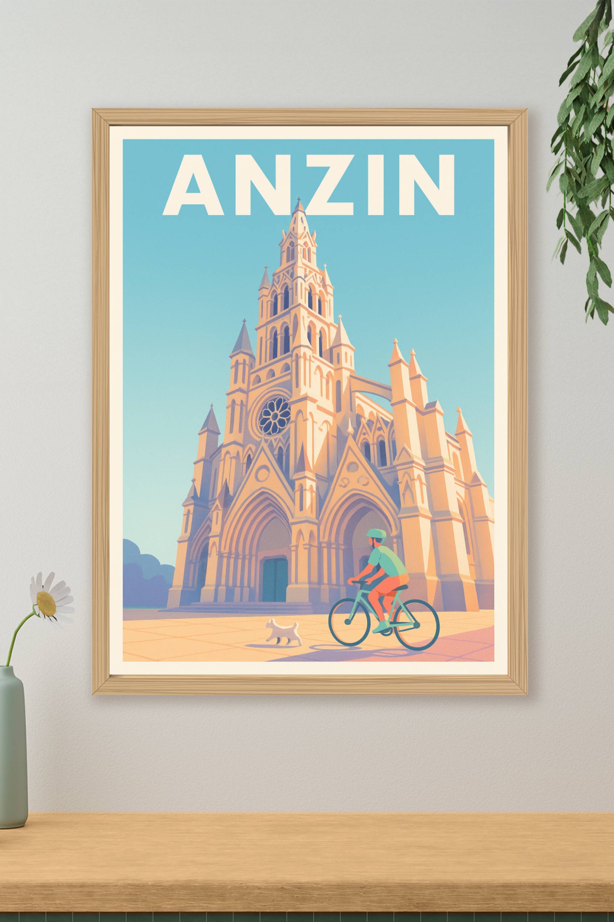 Affiche de Anzin - L'élégance gothique à vélo