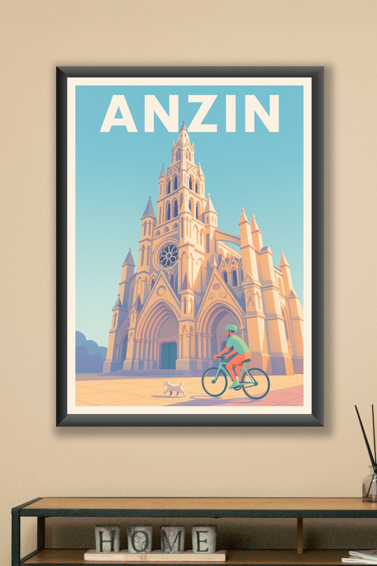 Affiche de Anzin - L'élégance gothique à vélo