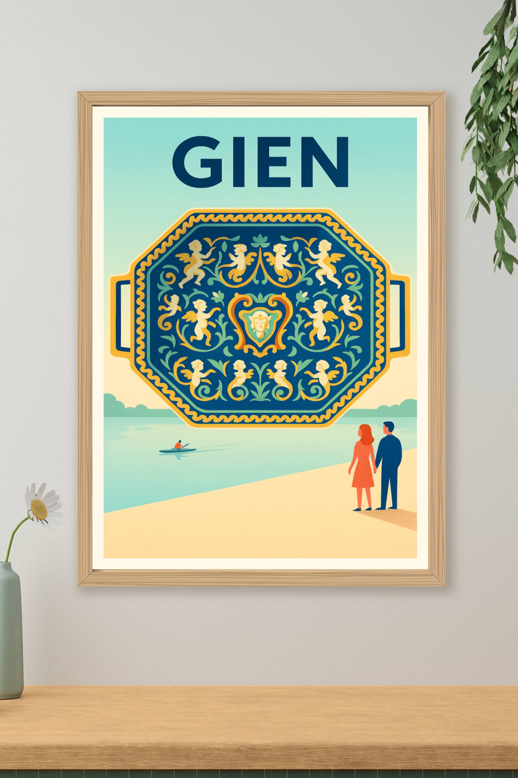 Affiche de Gien - L'élégance de la Faïence au bord de l'eau