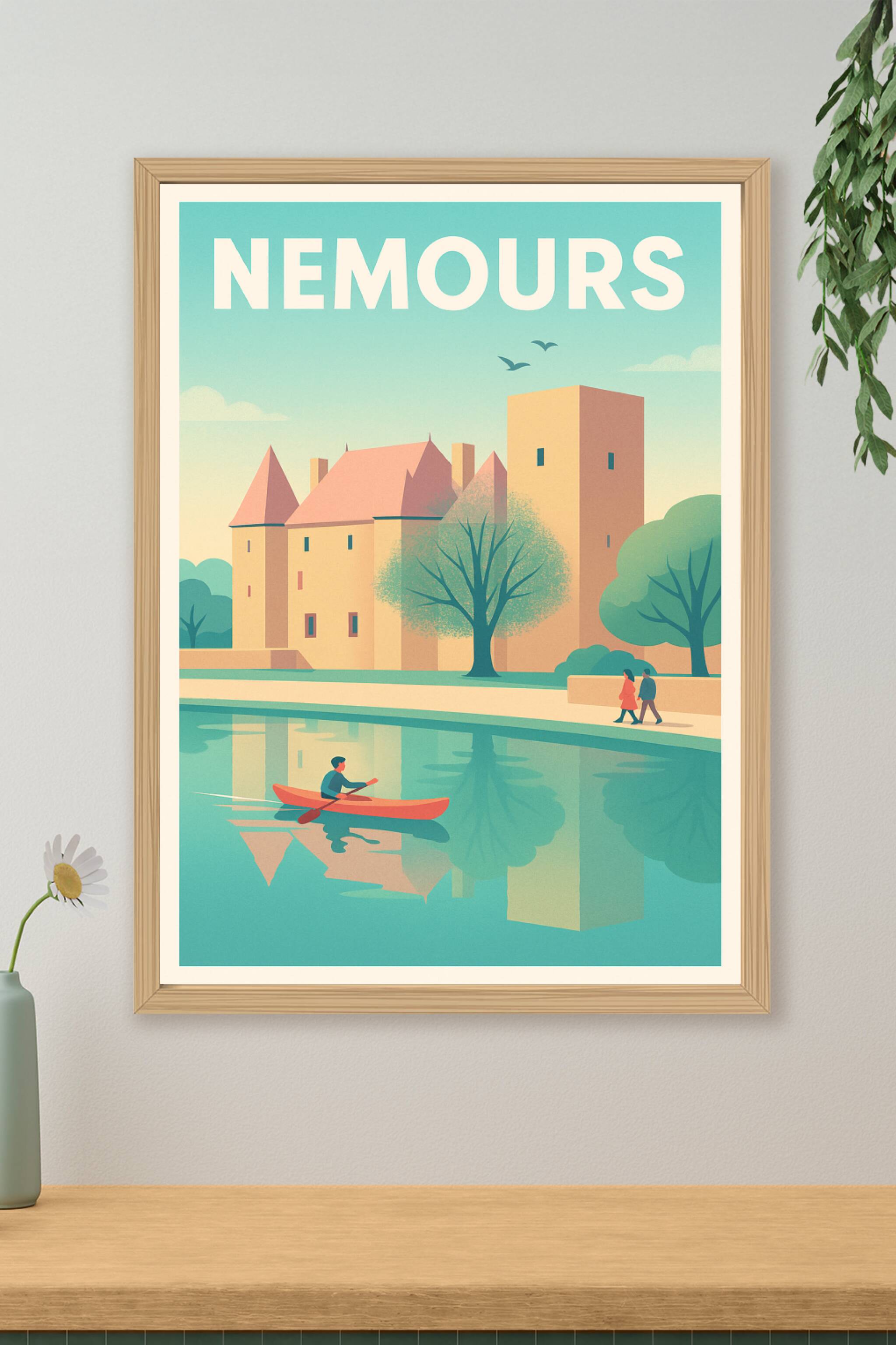 Affiche de Nemours - Évasion paisible au fil de l'eau