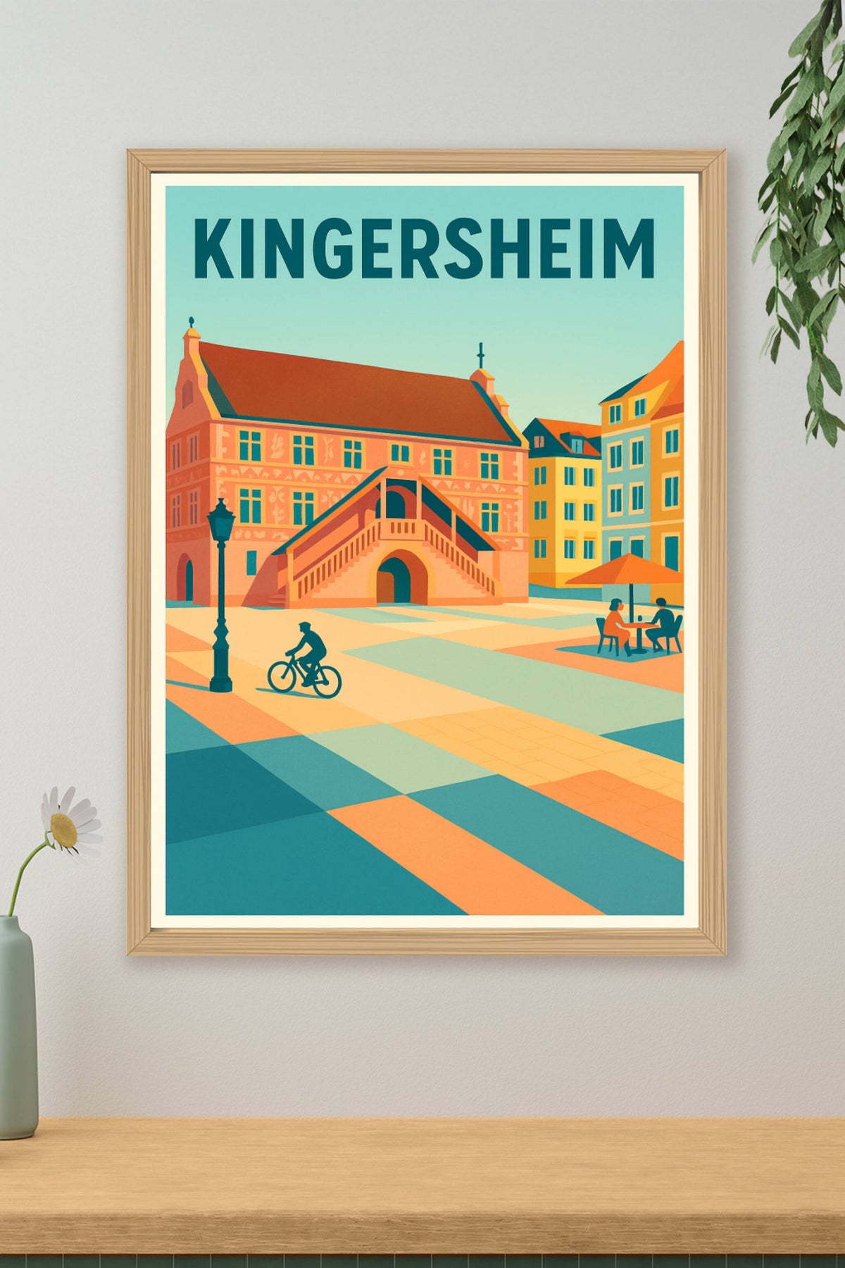 Affiche de Kingersheim - Ambiance chaleureuse de la place centrale