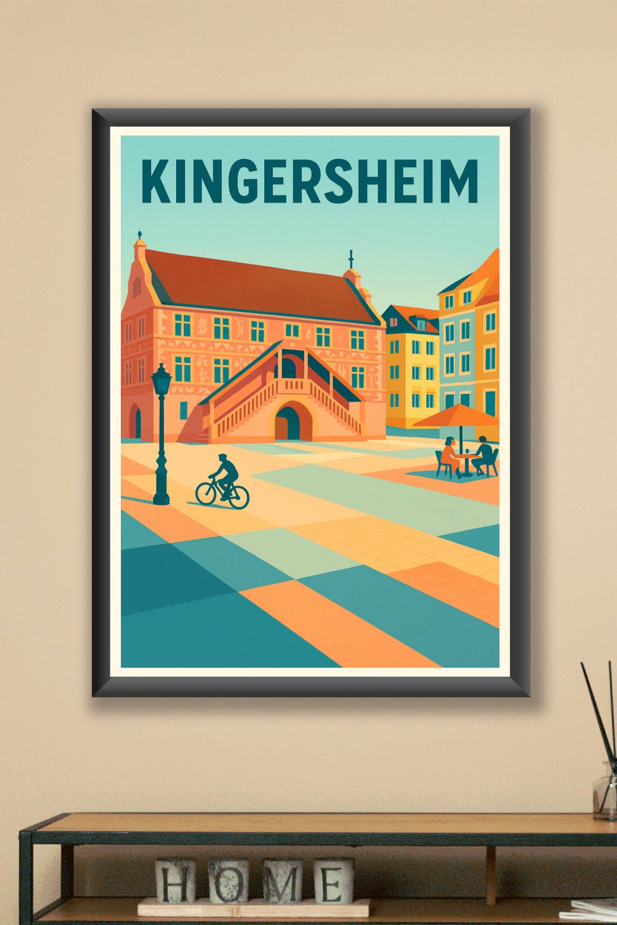 Affiche de Kingersheim - Ambiance chaleureuse de la place centrale