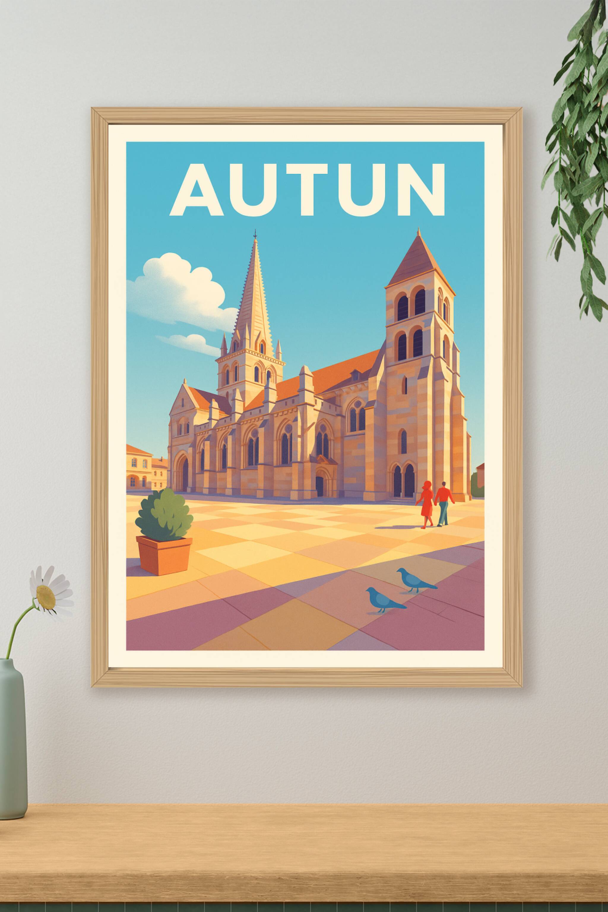 Affiche de Autun - L'élégance historique en pleine lumière
