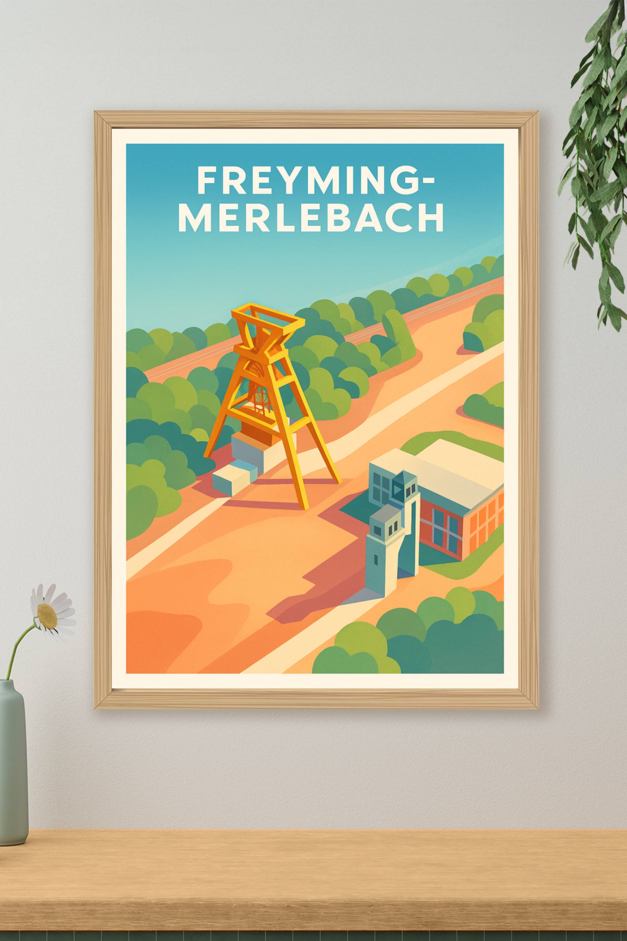 Affiche de Freyming-Merlebach - Charme industriel et nature apaisante
