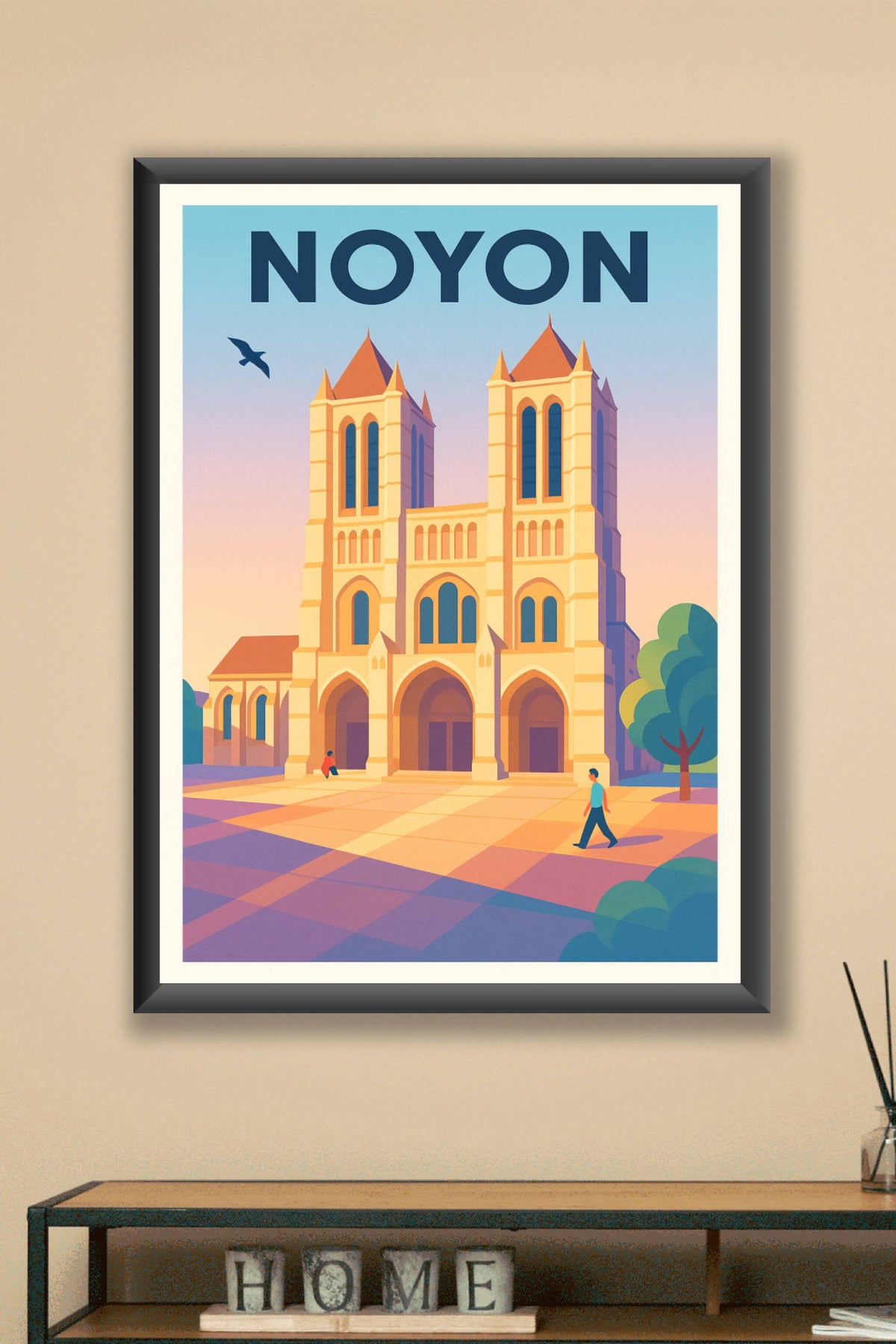 Affiche de Noyon - Splendeur gothique au coucher du soleil