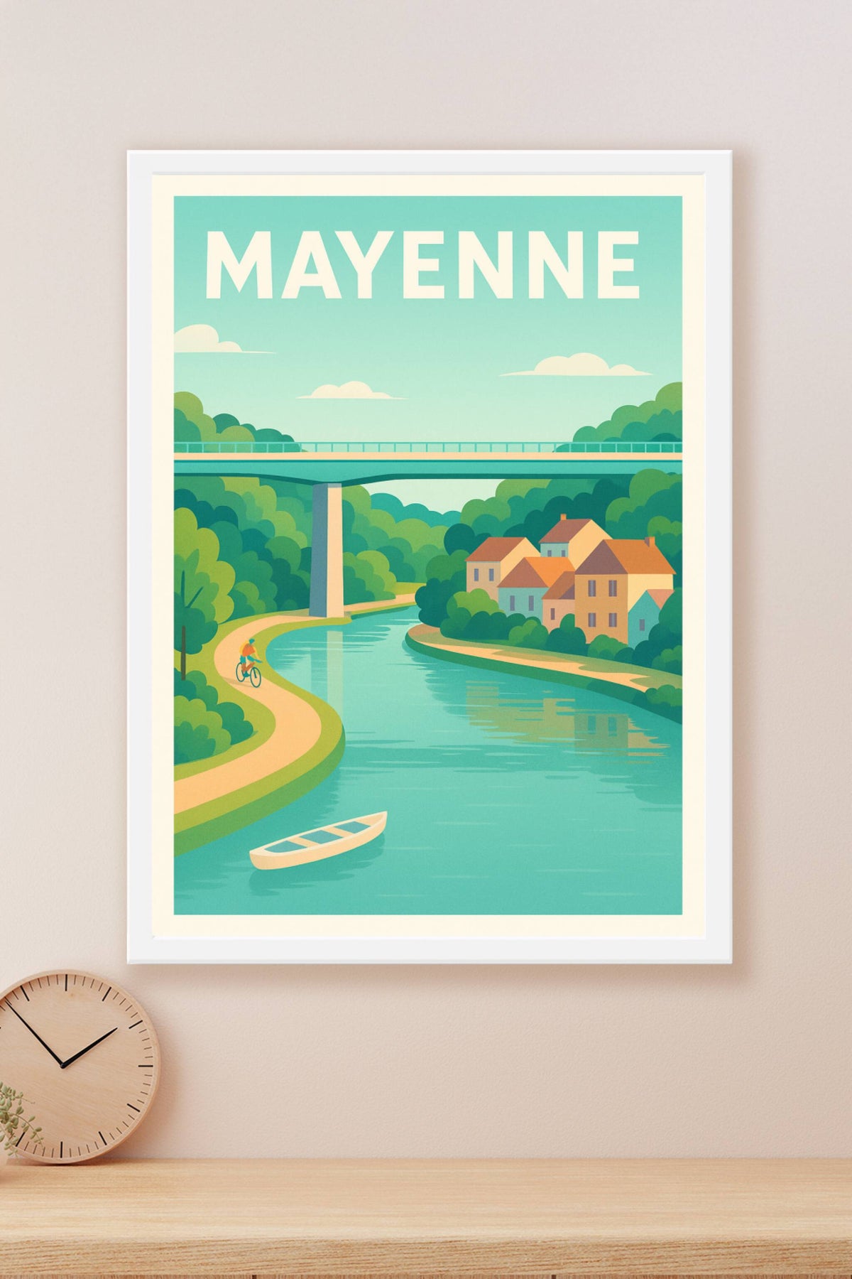 Affiche de Mayenne - Charme naturel et sérénité au fil de l'eau