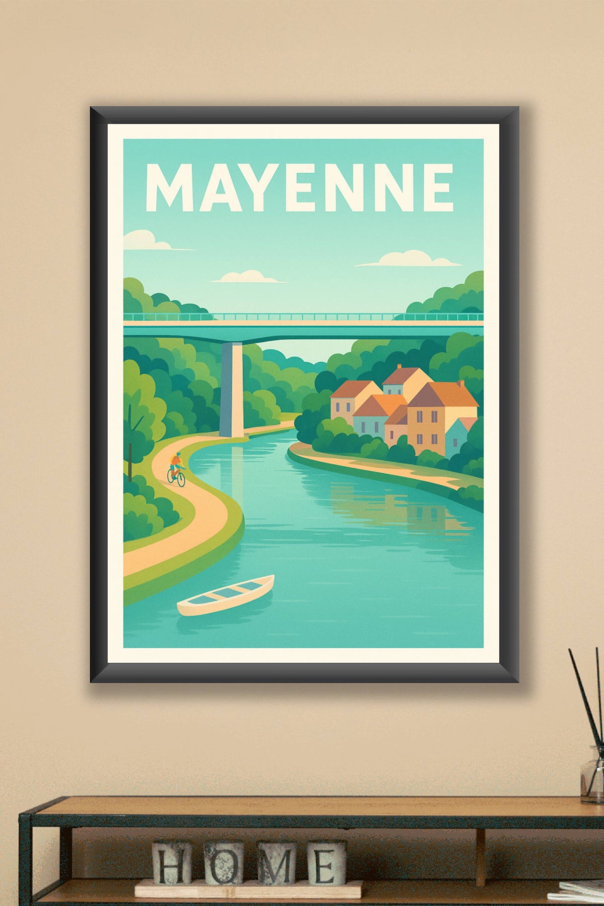 Affiche de Mayenne - Charme naturel et sérénité au fil de l'eau