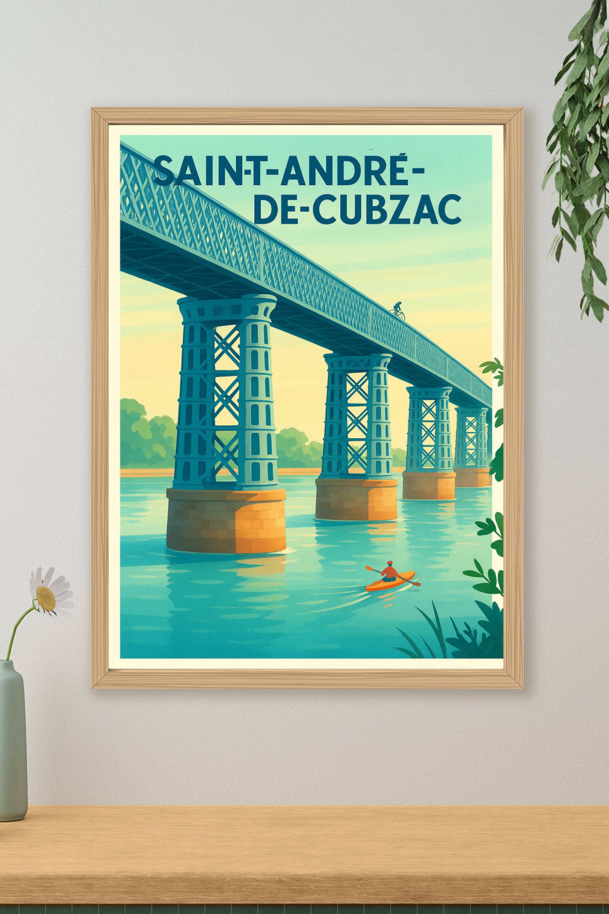 Affiche de Saint-André-de-Cubzac - L'élégance du pont et la douceur de la Dordogne