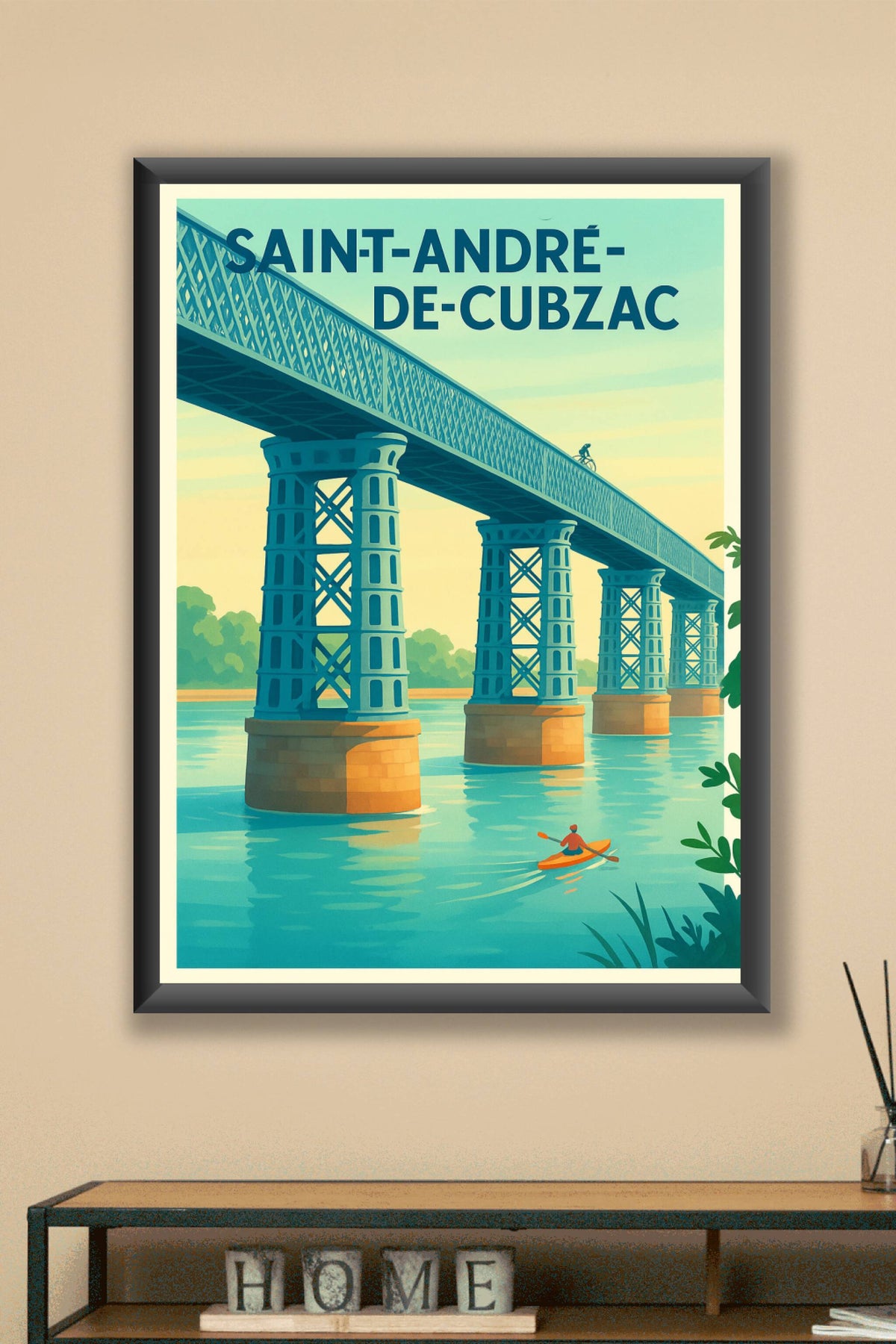Affiche de Saint-André-de-Cubzac - L'élégance du pont et la douceur de la Dordogne