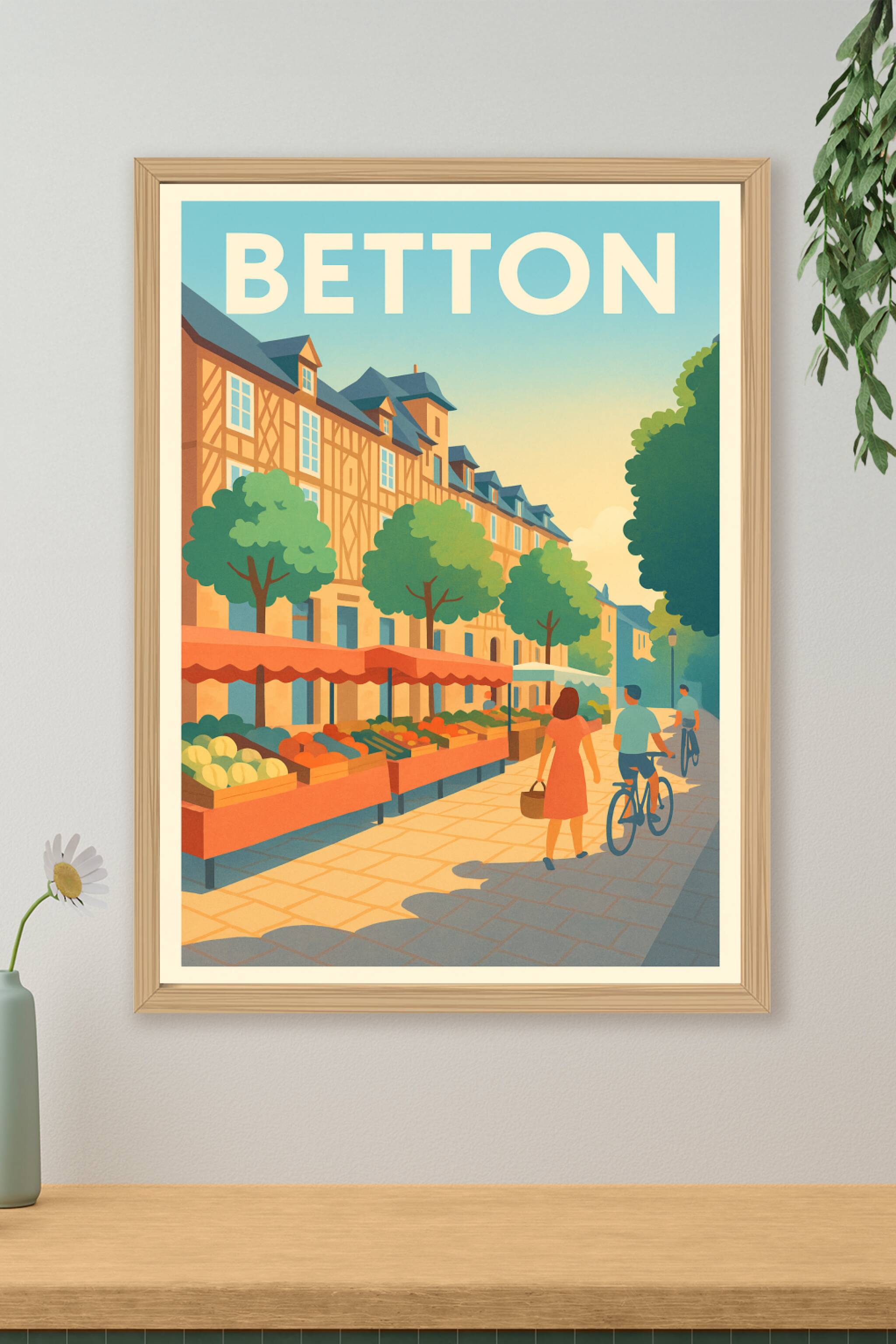 Affiche de Betton - Promenade ensoleillée au marché