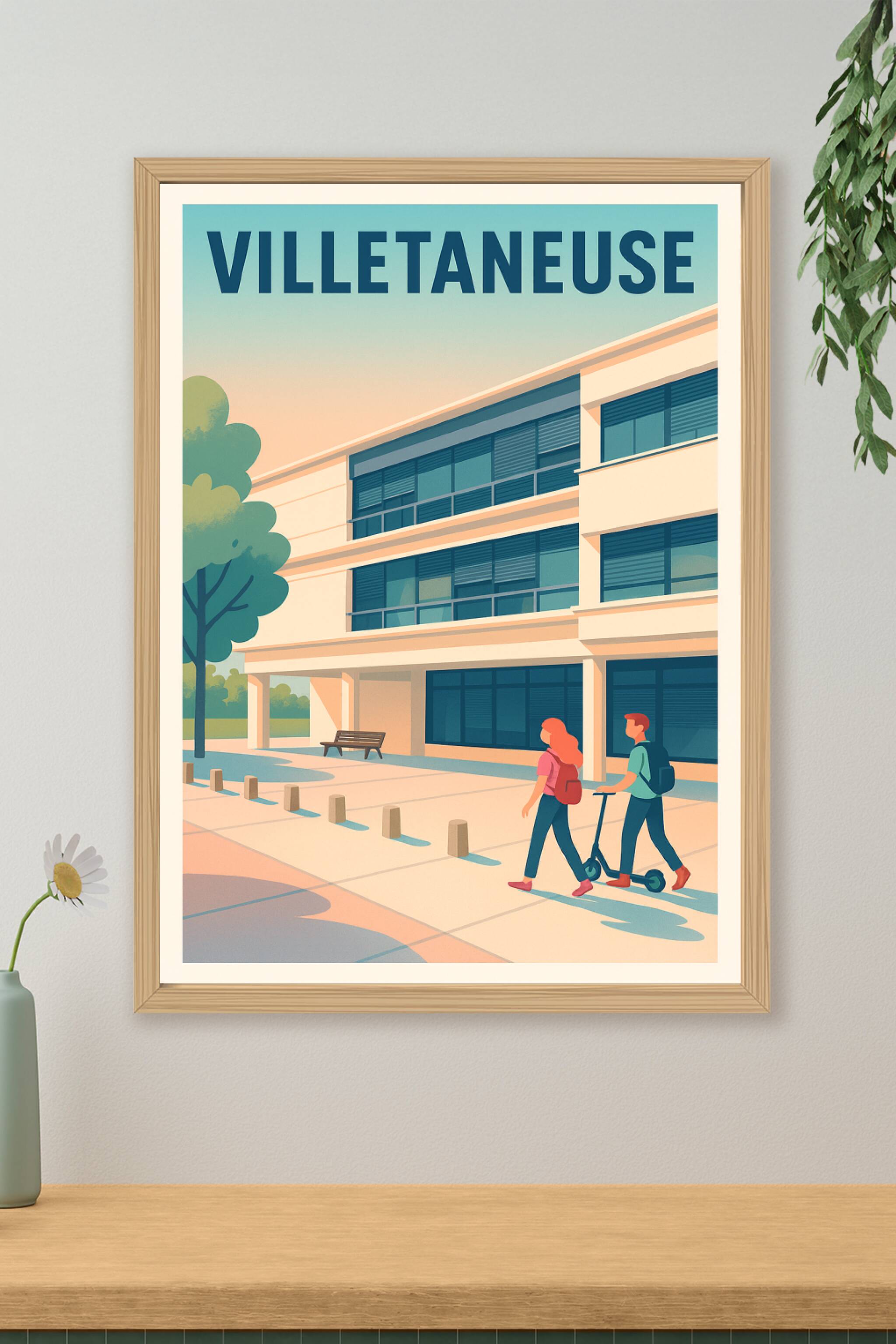 Affiche de Villetaneuse - Vie urbaine moderne et paisible