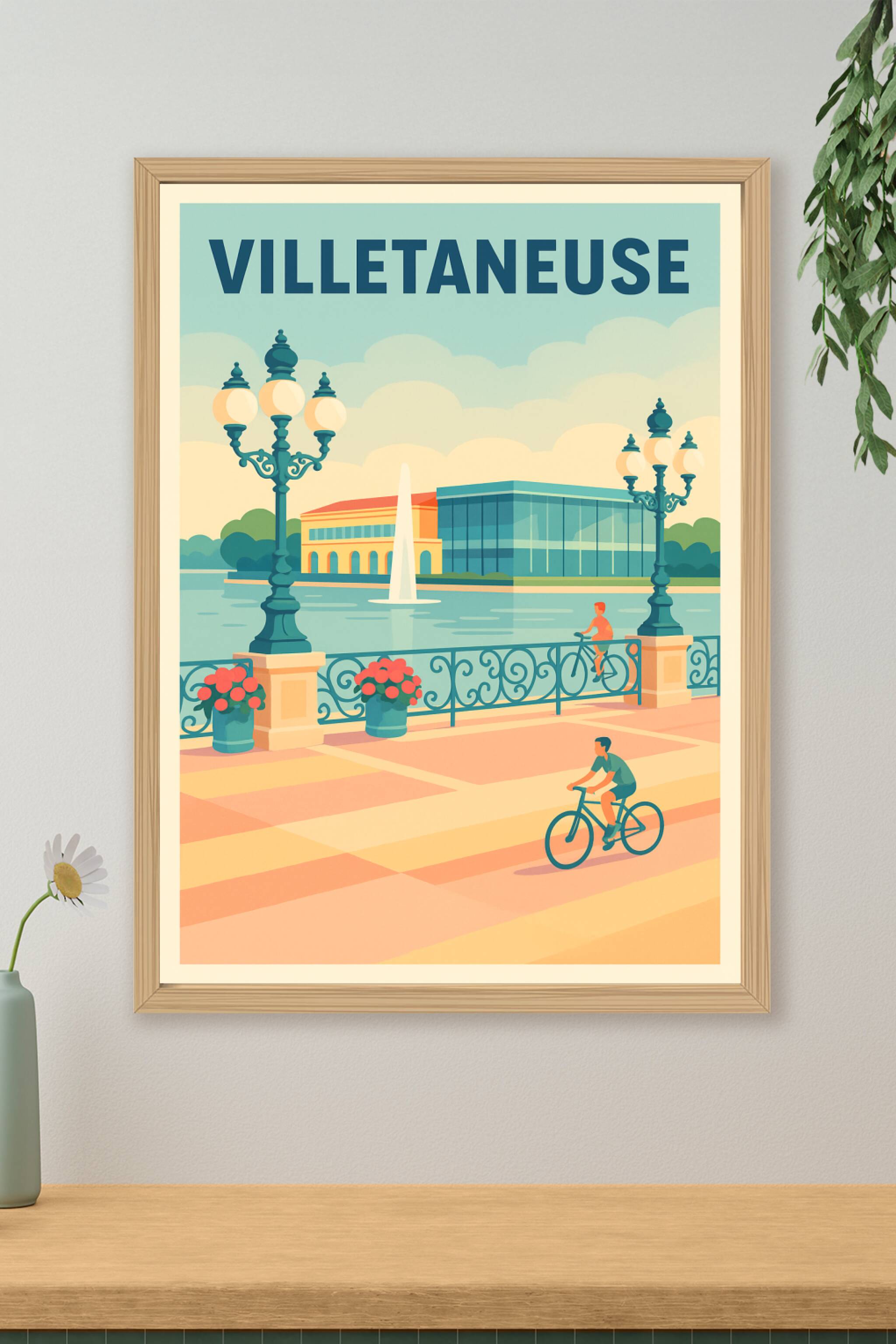 Affiche de Villetaneuse - L'élégance urbaine au fil de l'eau