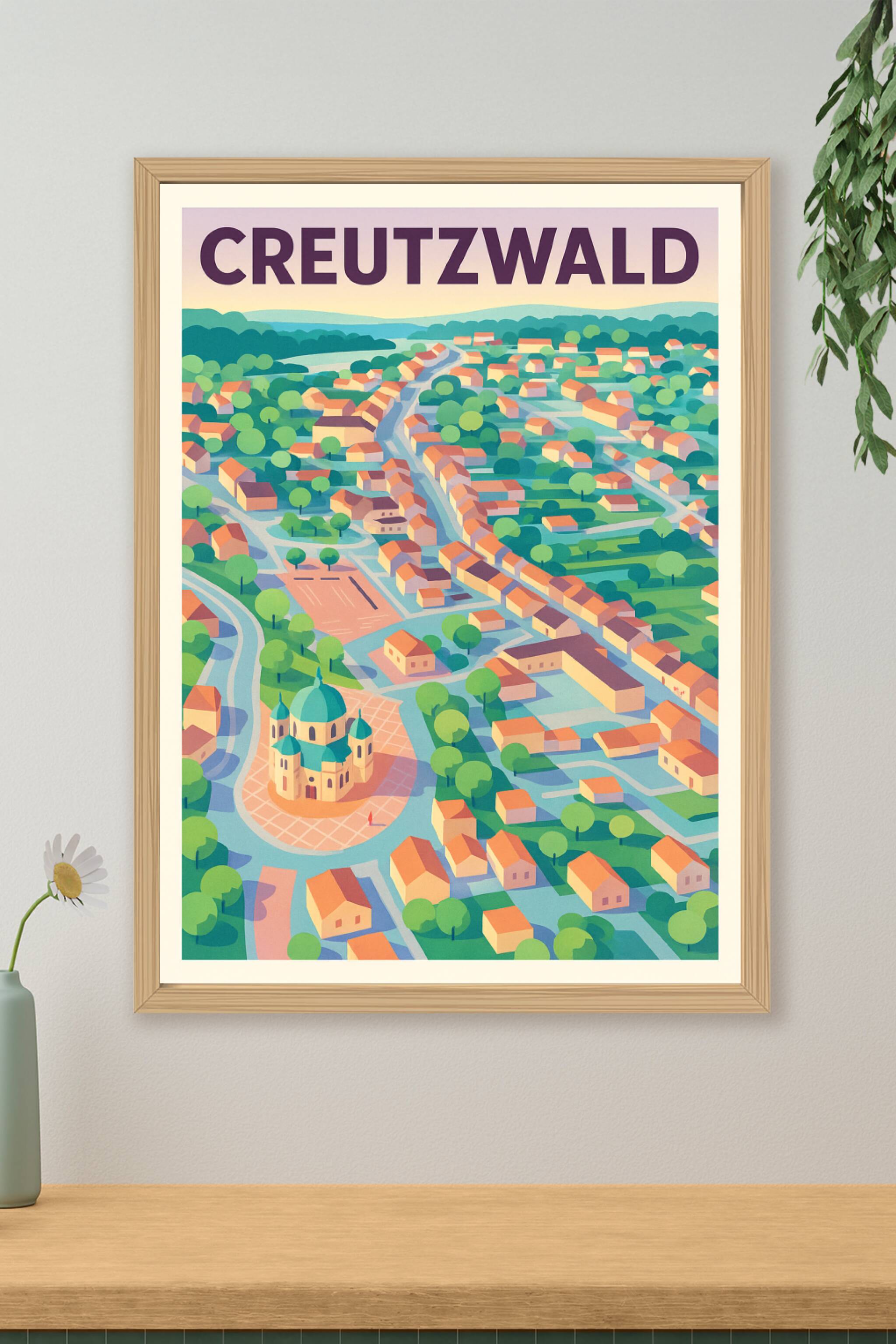 Affiche de Creutzwald - Un panorama coloré et paisible