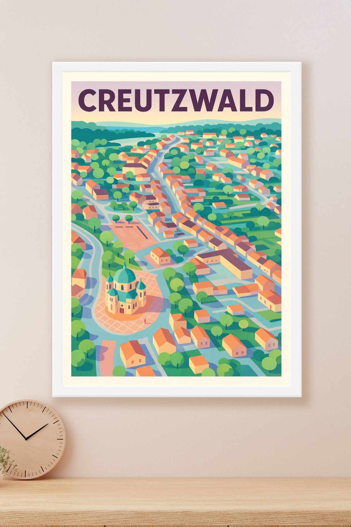 Affiche de Creutzwald - Un panorama coloré et paisible