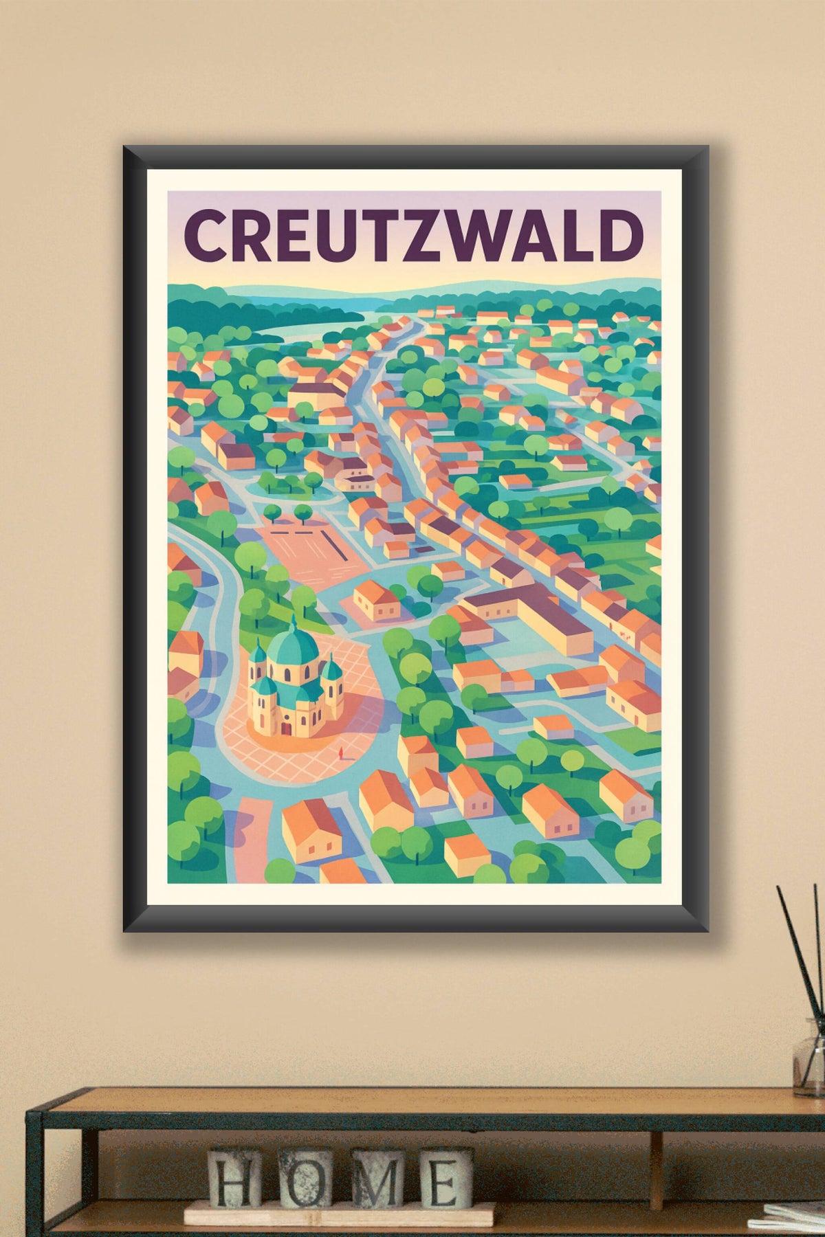 Affiche de Creutzwald - Un panorama coloré et paisible
