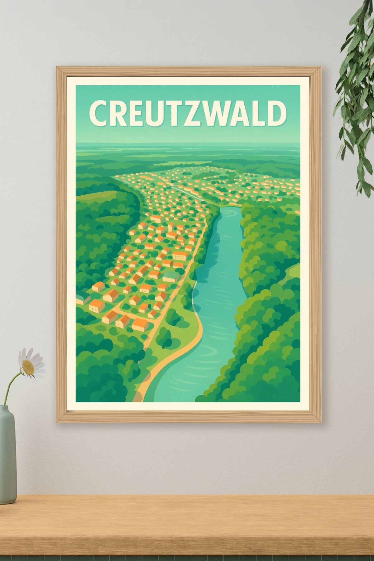 Affiche de Creutzwald - Vue paisible au fil de l'eau