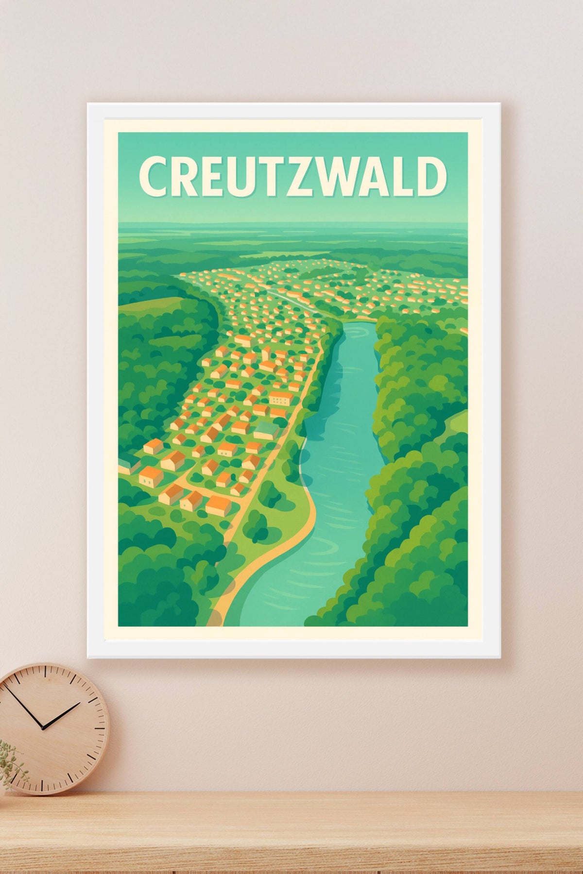 Affiche de Creutzwald - Vue paisible au fil de l'eau