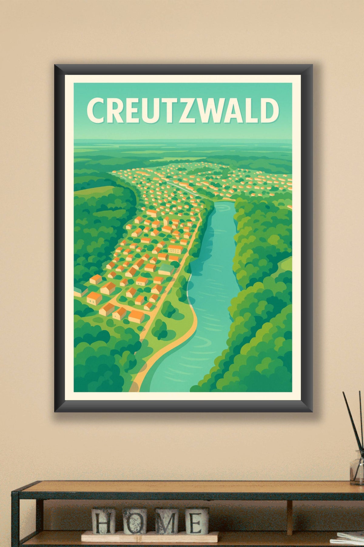 Affiche de Creutzwald - Vue paisible au fil de l'eau