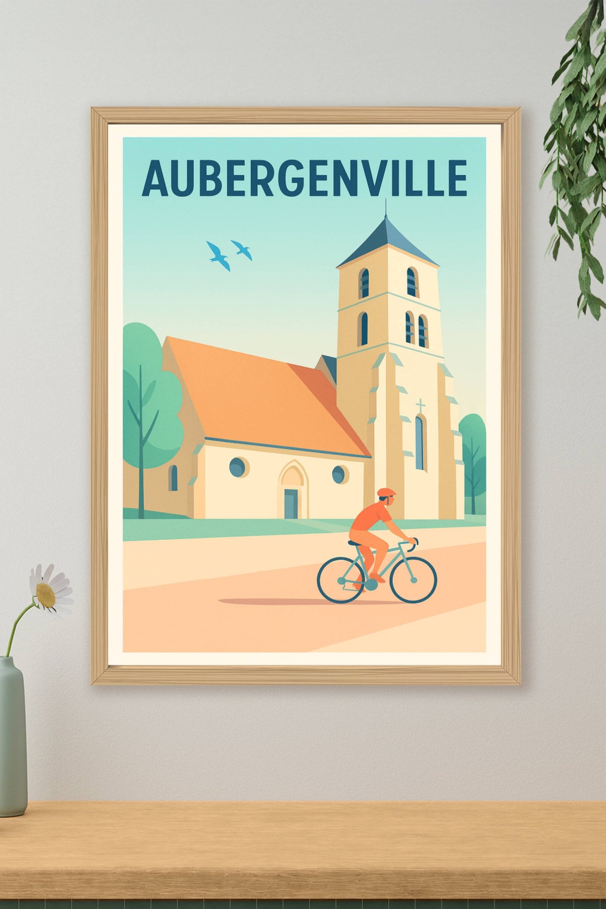 Affiche de Aubergenville - Douceur de vivre à vélo